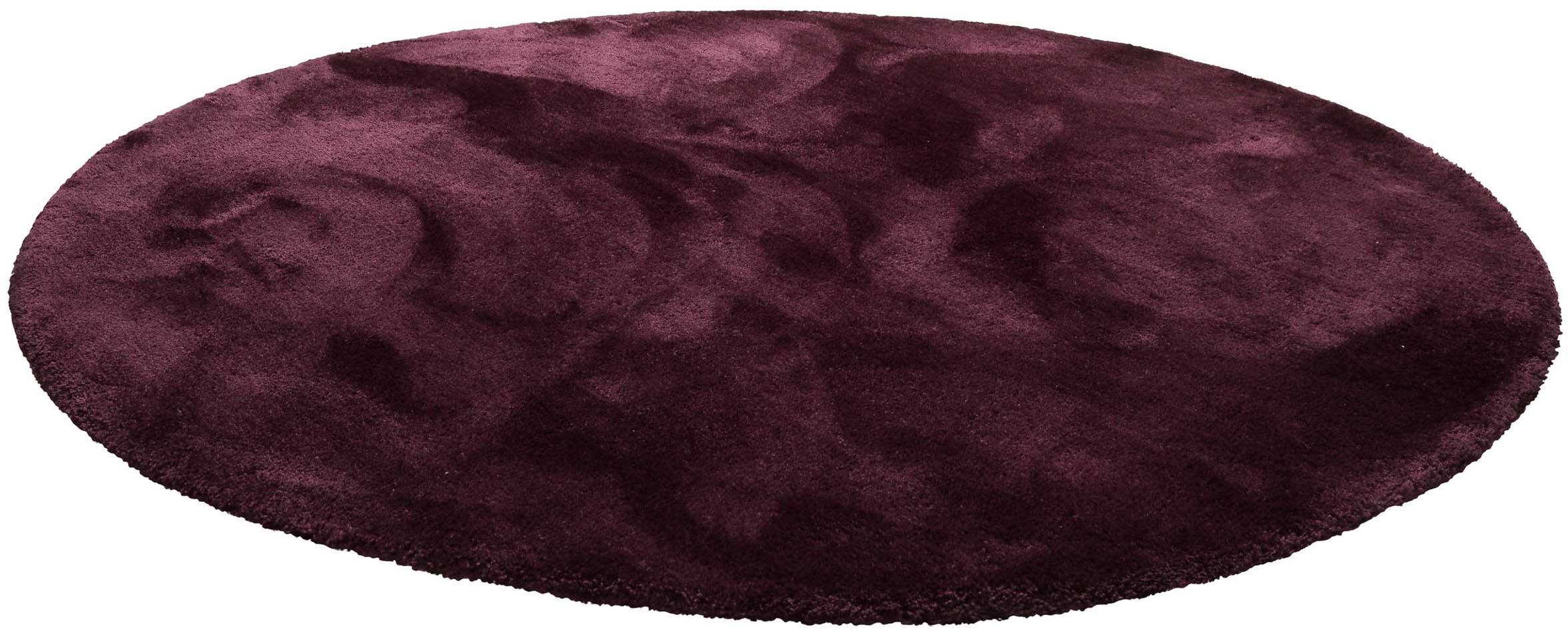 Homie Living Teppich »Pisa«, rund, 25 mm Höhe, Hochflor, Microfaser, uni, weich, Shaggy, Wohnzimmer, Schlafzimmer
