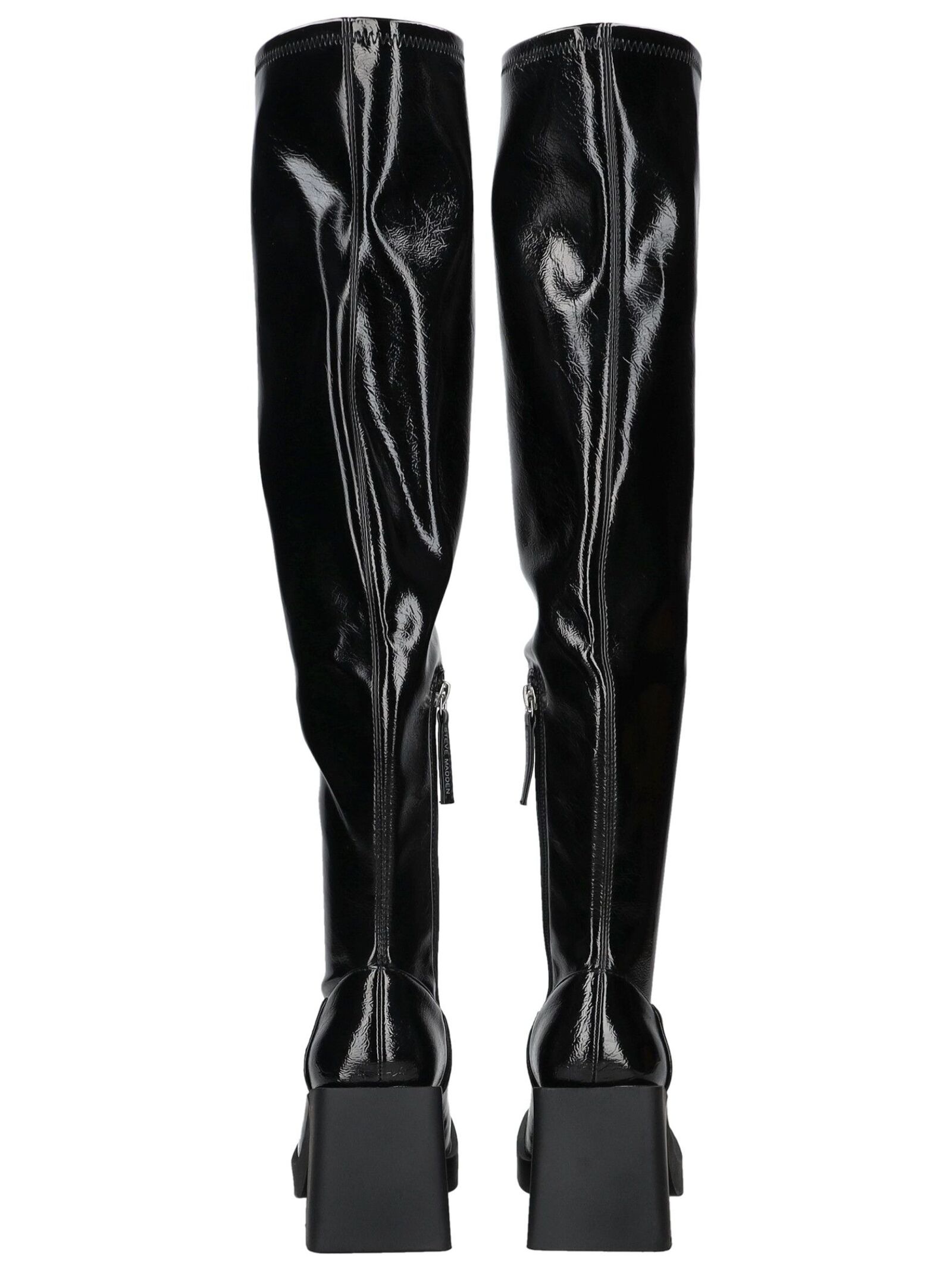 Overkneestiefel STEVE MADDEN "STEVE MADDEN Stiefel Lederimitat", Damen, Gr. 37, schwarz (schwarz lack), Lederimitat, Schuhe 3