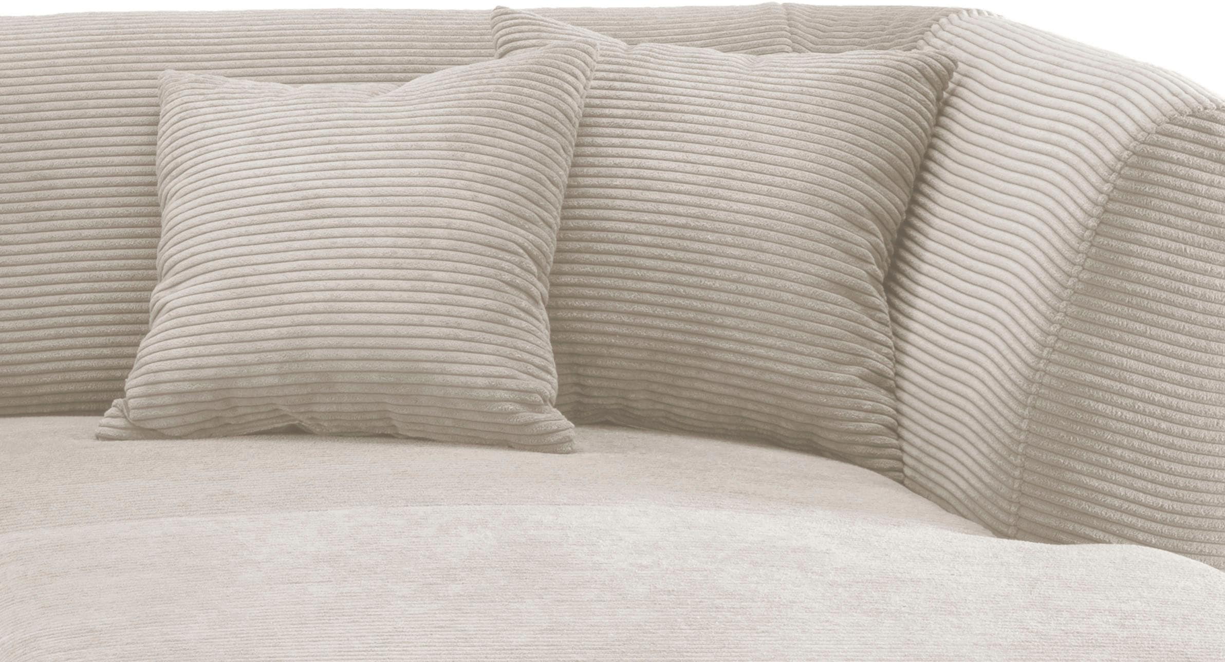 INOSIGN Ecksofa »Colori L-Form«, Holzfußfarbe wählbar, inkl. 4x Zierkissen