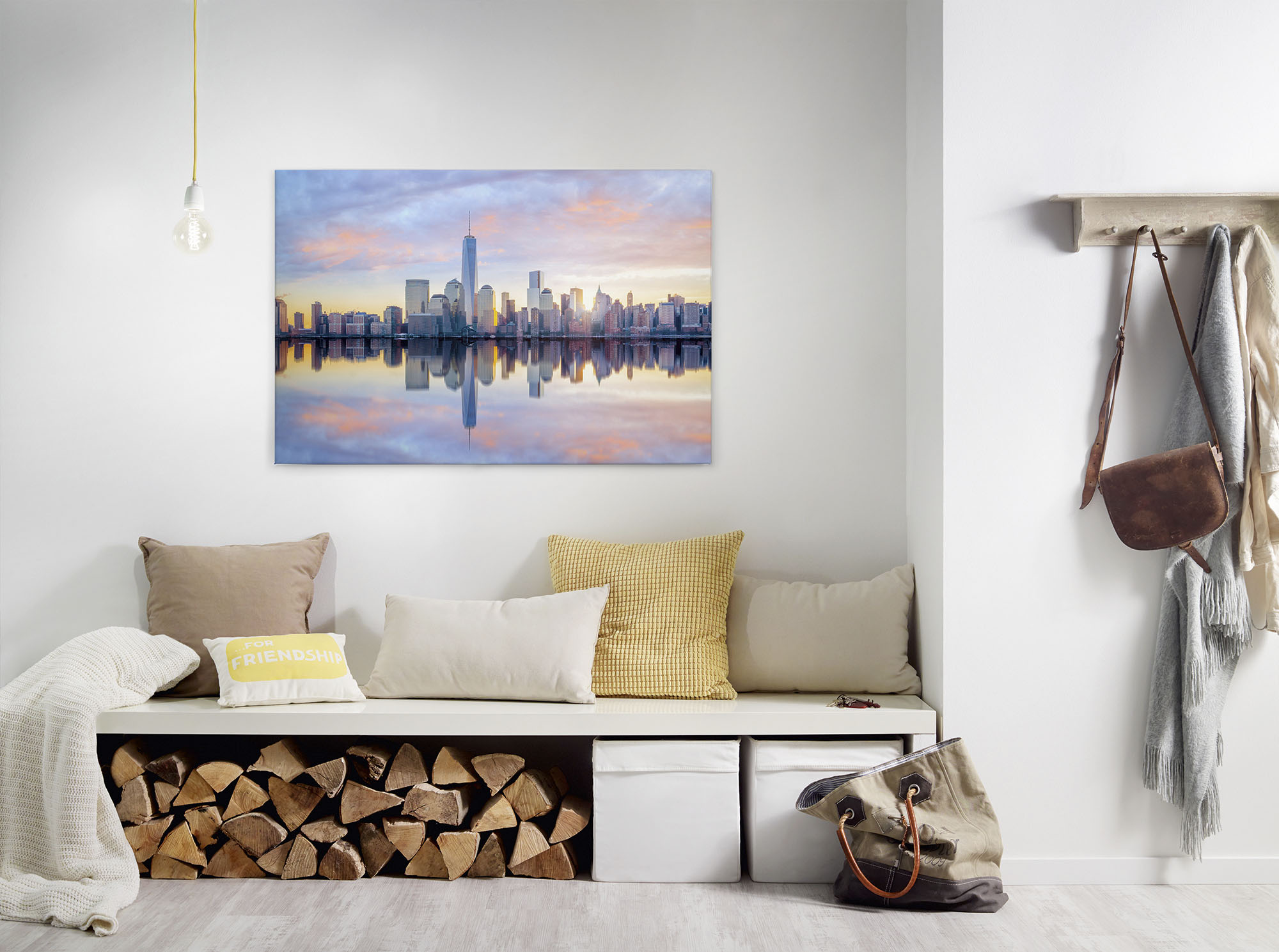A.S. Création Leinwandbild "Skyline NY" Kunst New York 1 Stk. tlg. Skyline Bild Keilrahmen Großstadt Leinwand-Bild Wohnzimmer modern Wand