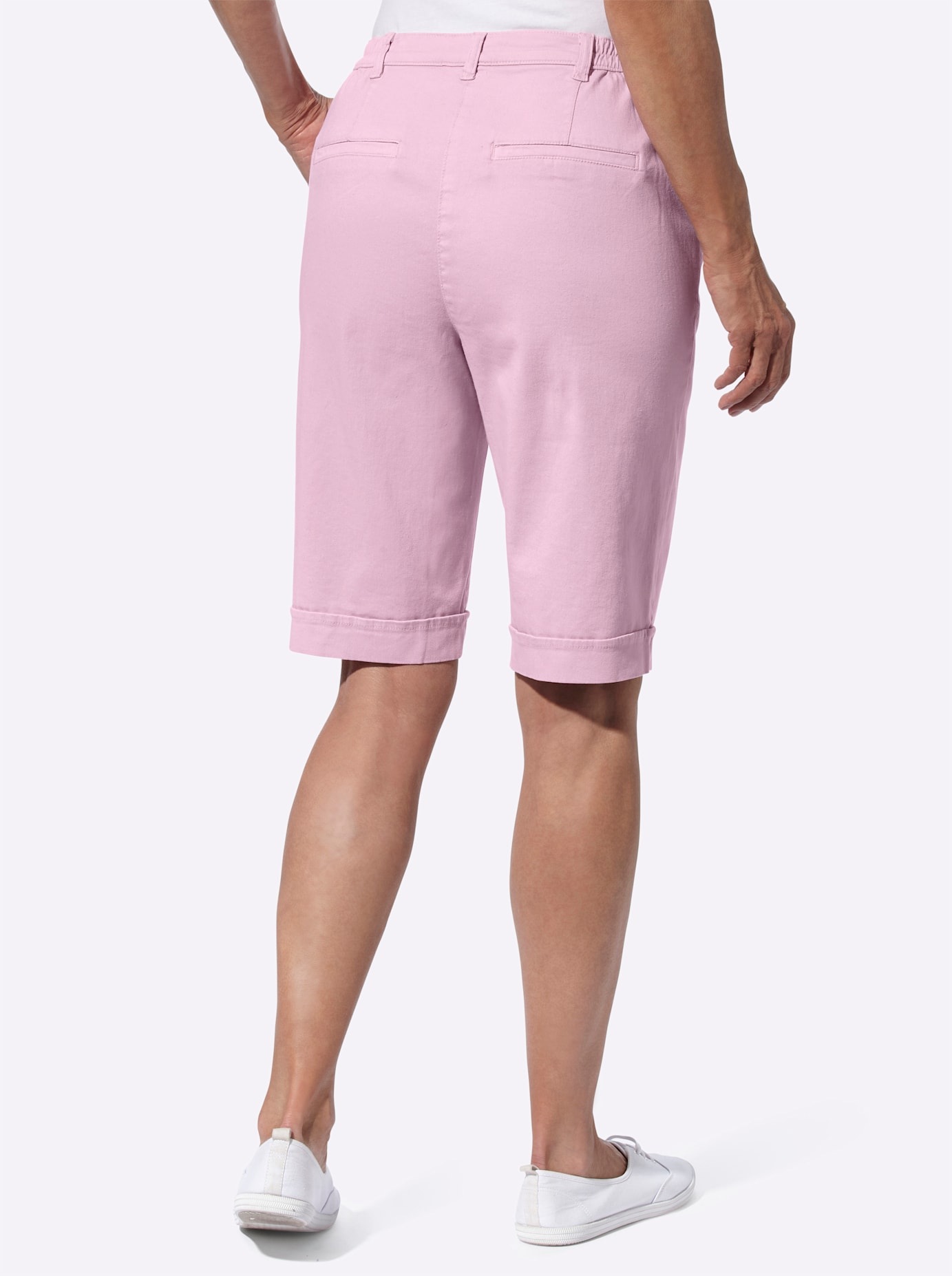 Jeansbermudas CLASSIC BASICS, Damen, Gr. 48, Normalgrößen, rosa (rosé), 97% Baumwolle, 3% Elasthan, unifarben, knielang, Jeans 2