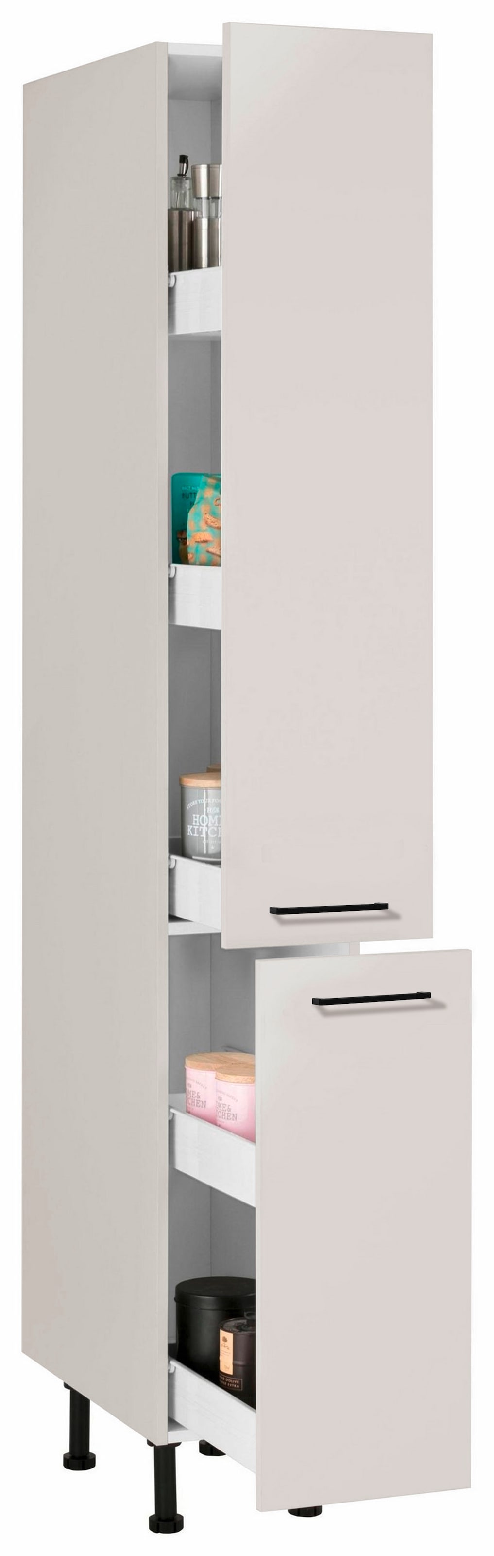 wiho Küchen Apothekerschrank »Nisos«, 30 cm breit, Soft-Close in Schubladen, verstellbare Füße, ohne Platte