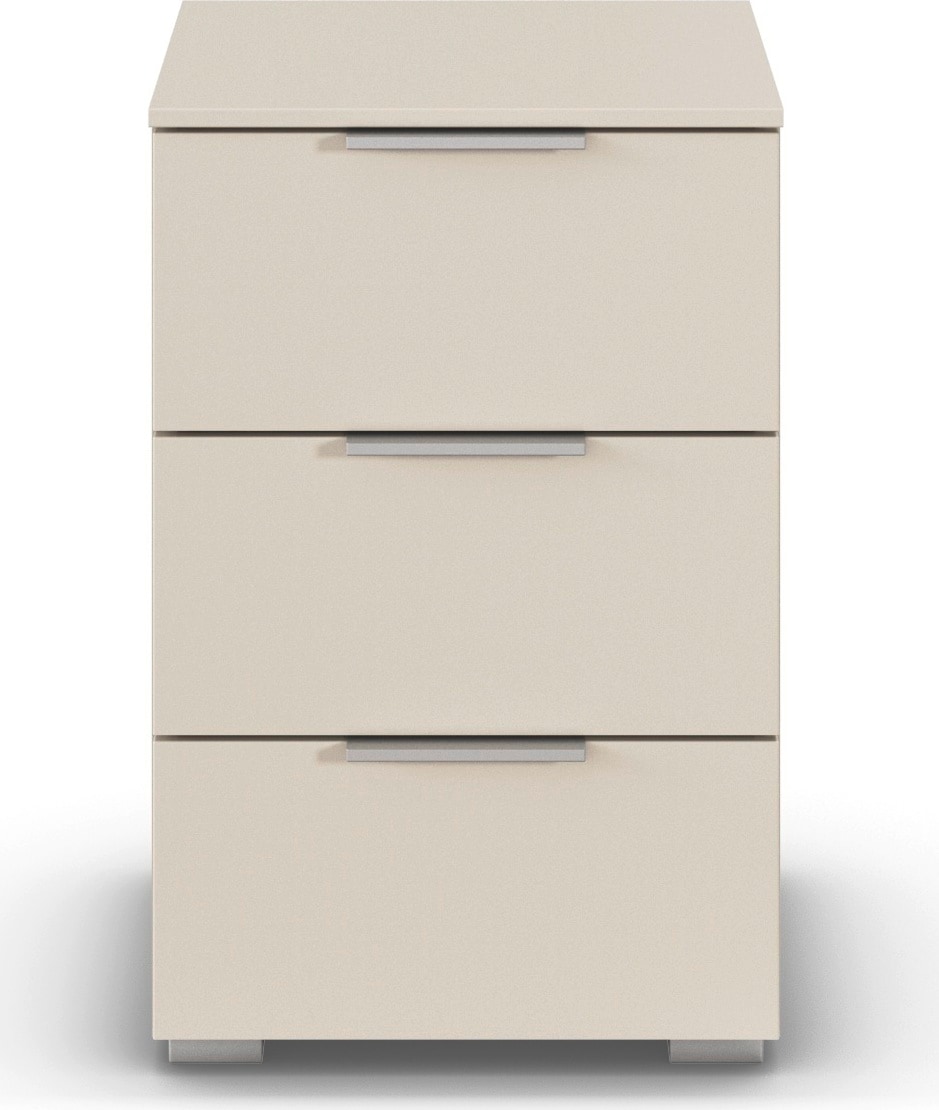 rauch Nachtkommode »Nachttisch Nachtkonsole CORTONA mit Dekor-Front« Breite 40 cm inkl. Soft-Close-Funktion,  mit 3 geräumigen Schubladen, Kantengriff aus Metall MADE IN GERMANY