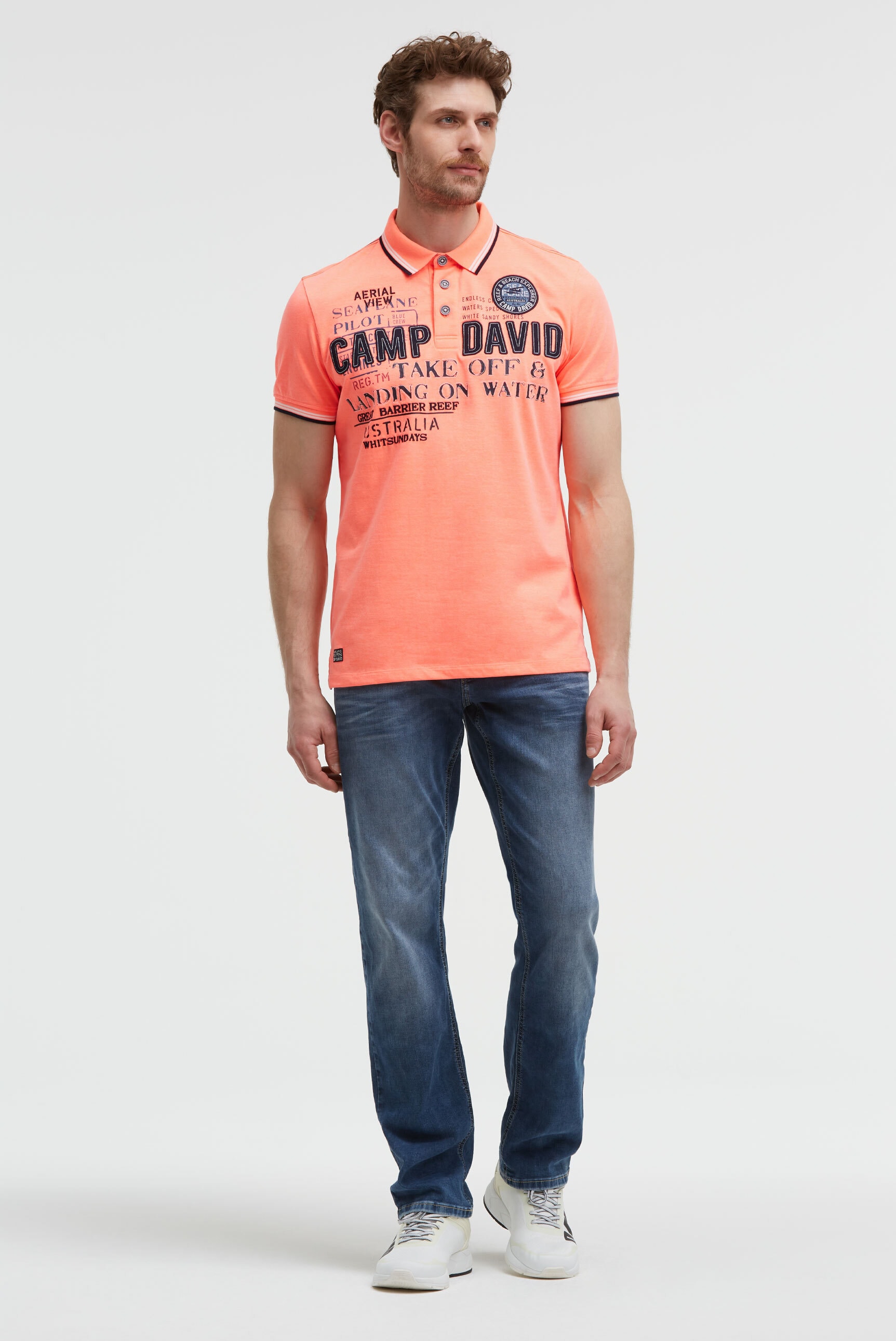 CAMP DAVID Poloshirt mit Baumwolle