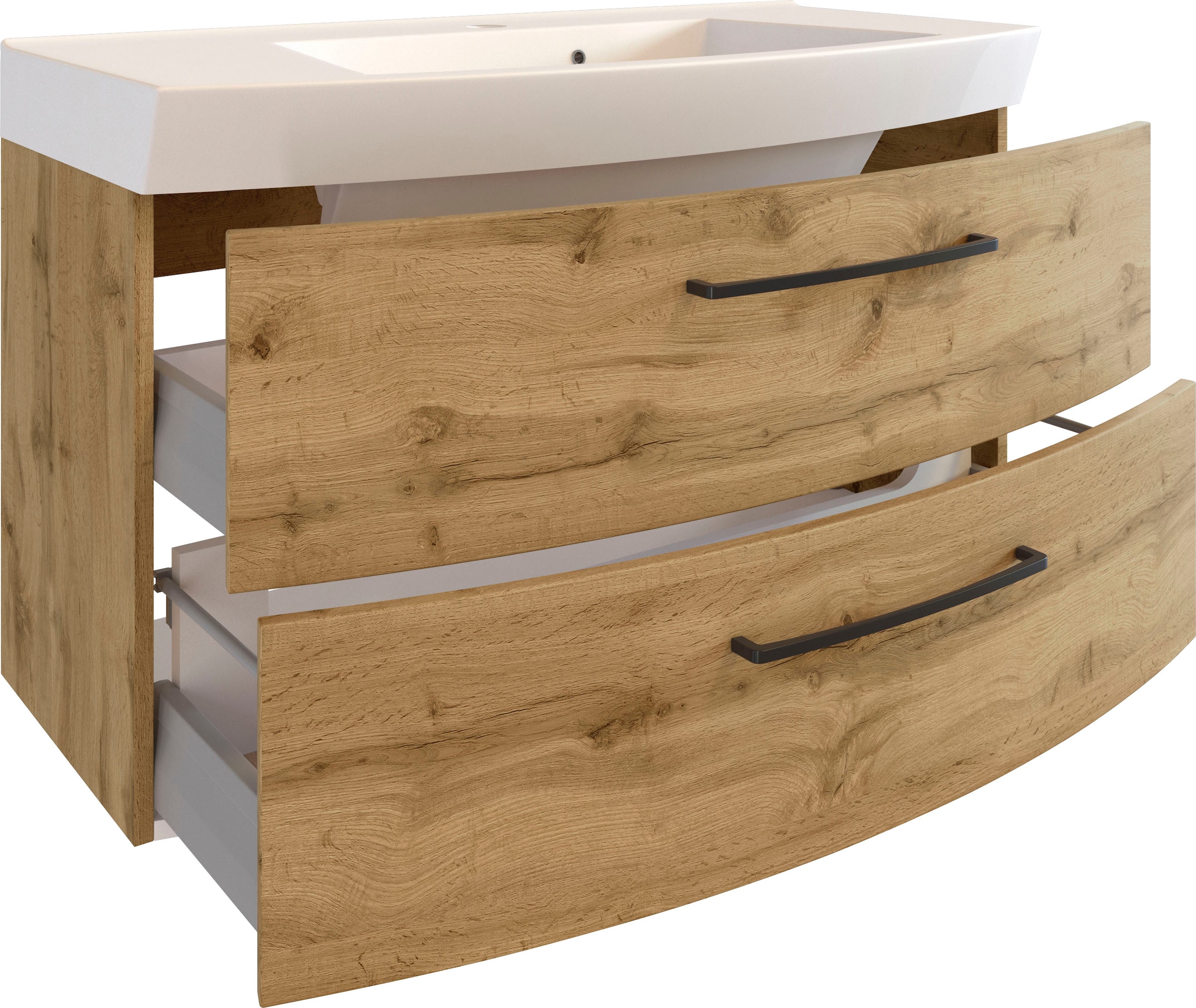 welltime Waschbeckenschrank »Chicago«, Badmöbel, Waschtisch, Breite 100 cm, mit Softclose