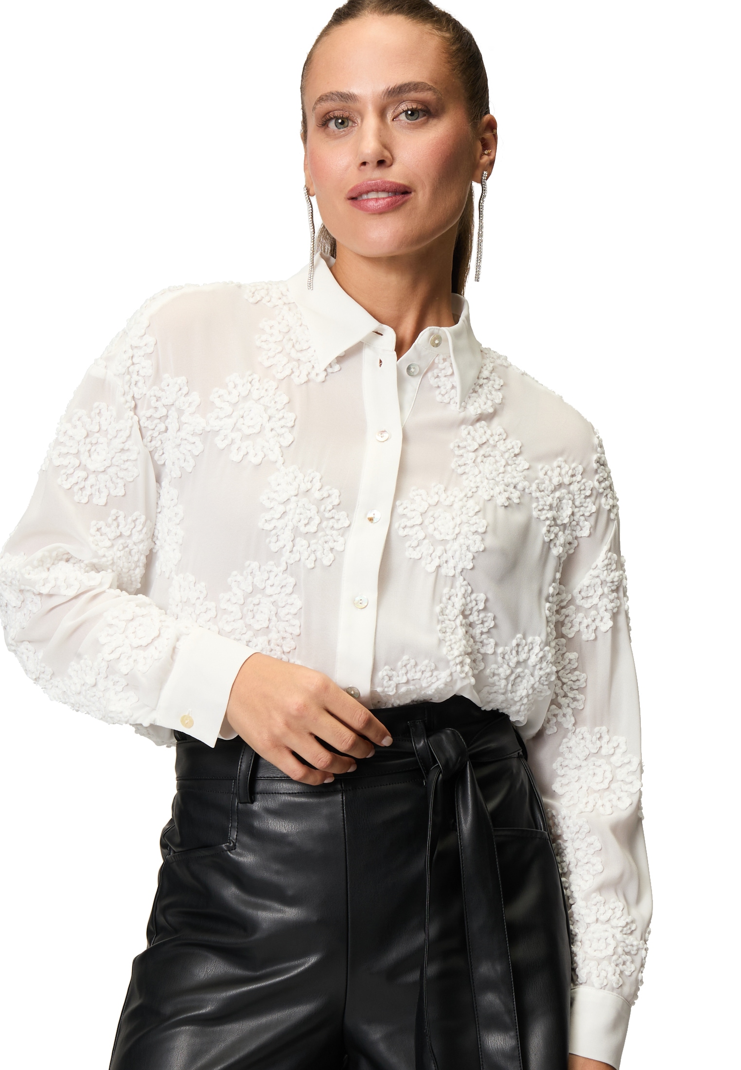Zero Hemdbluse "zero Damen Hemdbluse mit Stickerei" günstig online kaufen