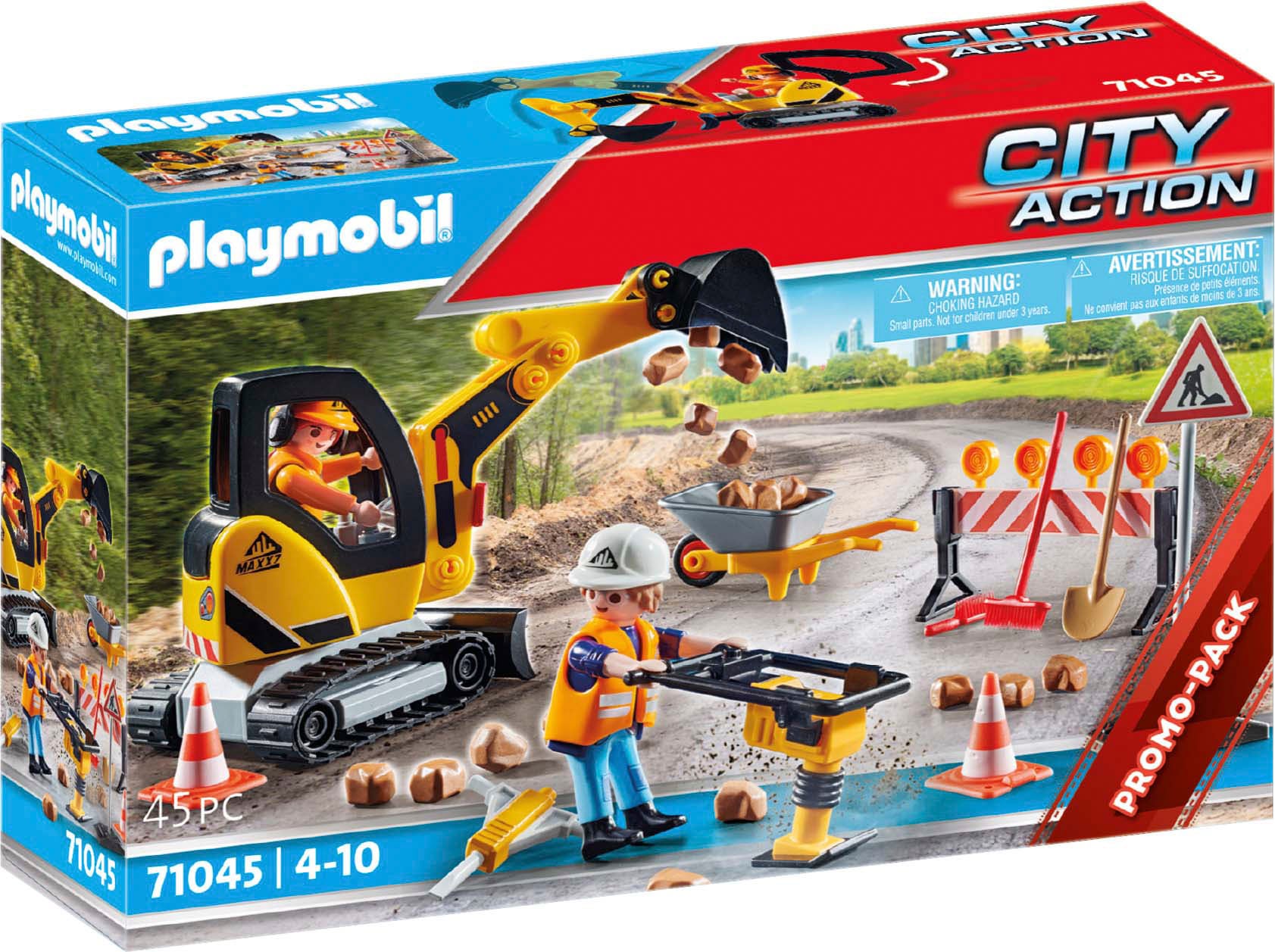 Playmobil® Konstruktions-Spielset »Straßenbau (71045), City Action«, (45 St.), Made in Europe