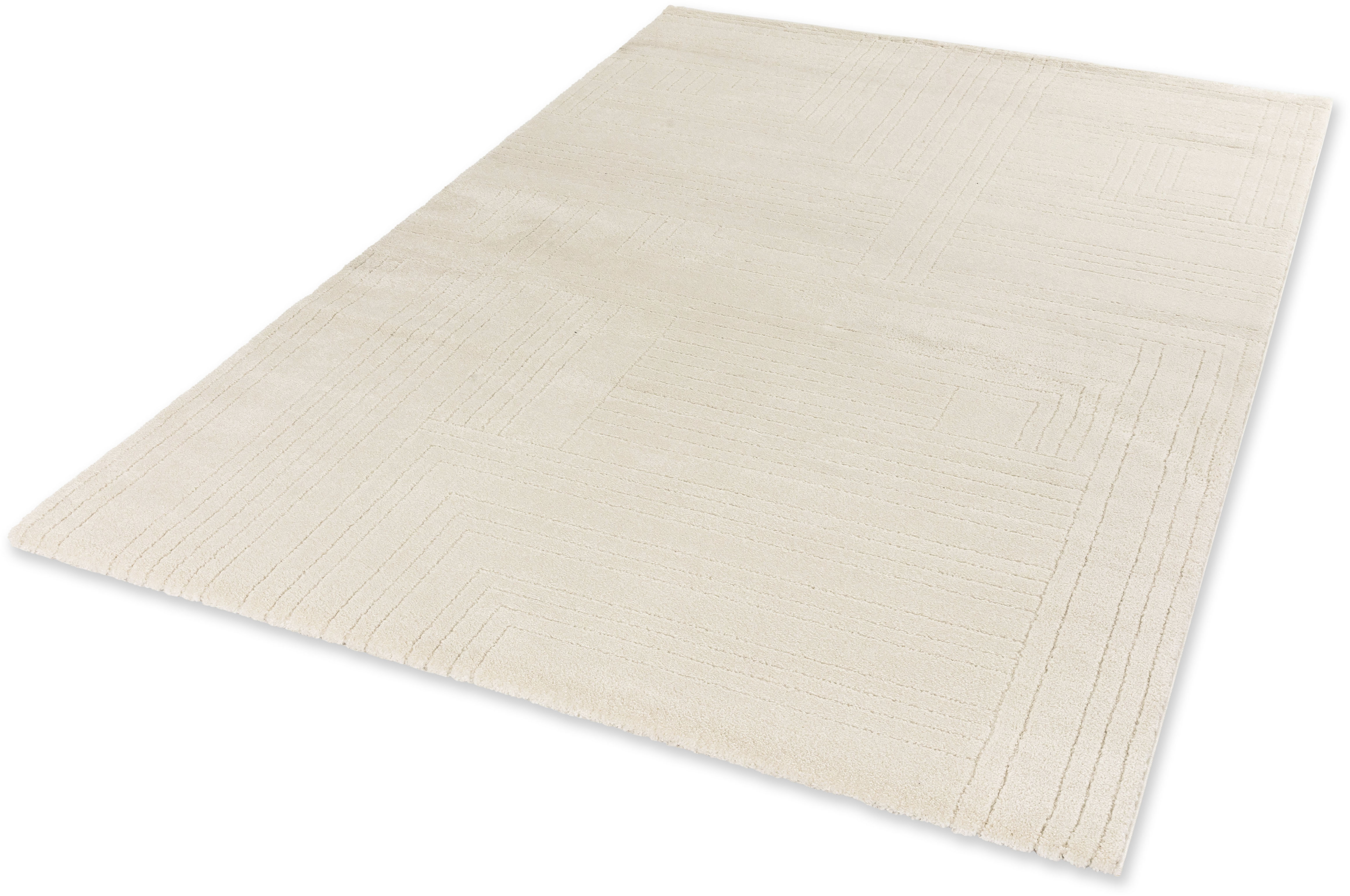 SCHÖNER WOHNEN-Kollektion "Pure 6317-242" rechteckig 22 mm Höhe Kurzflor, Hoch Tief Struktur, Wohnzimmer, Schöner Wohnen Kollektion