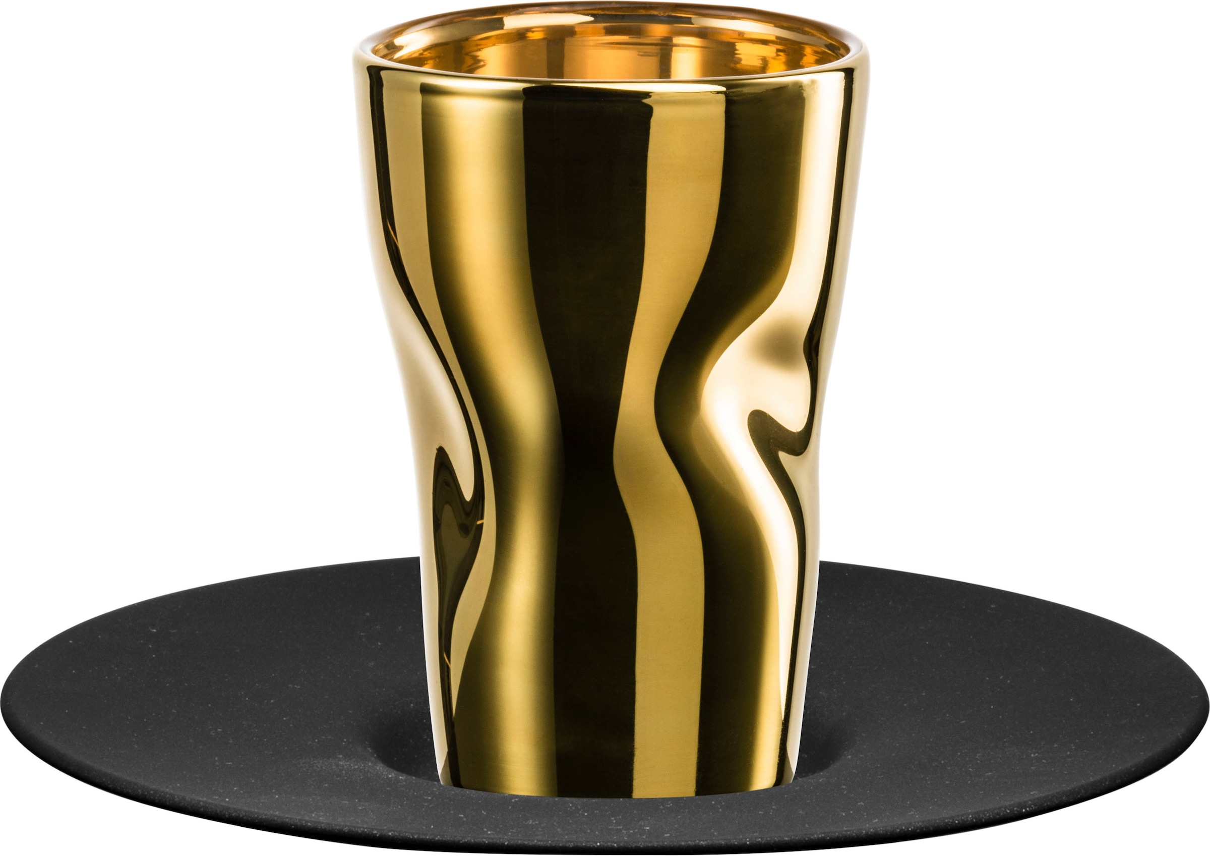 Eisch Espressoglas »UNIK«, (Set, 2 ml | Untertasse Espressoglas 100 tlg., Echtgold, BAUR Geschenkröhre), Untertasse, veredelt mit mit in Espressoglas mit