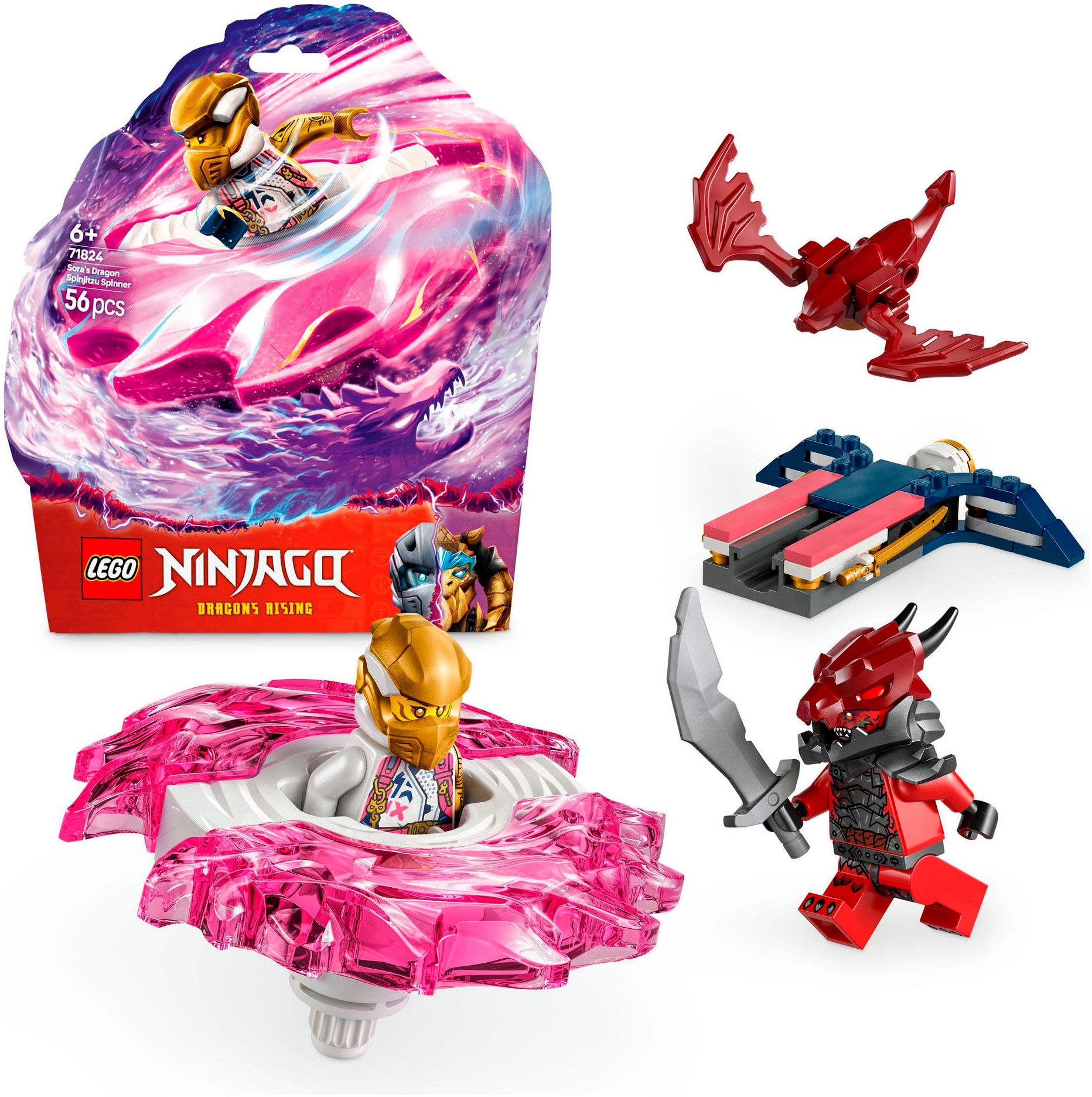 LEGO® Konstruktionsspielsteine »Soras Drachen-Spinjitzu-Spinner (71824), LEGO Ninjago«, (56 St.), Made in Europe