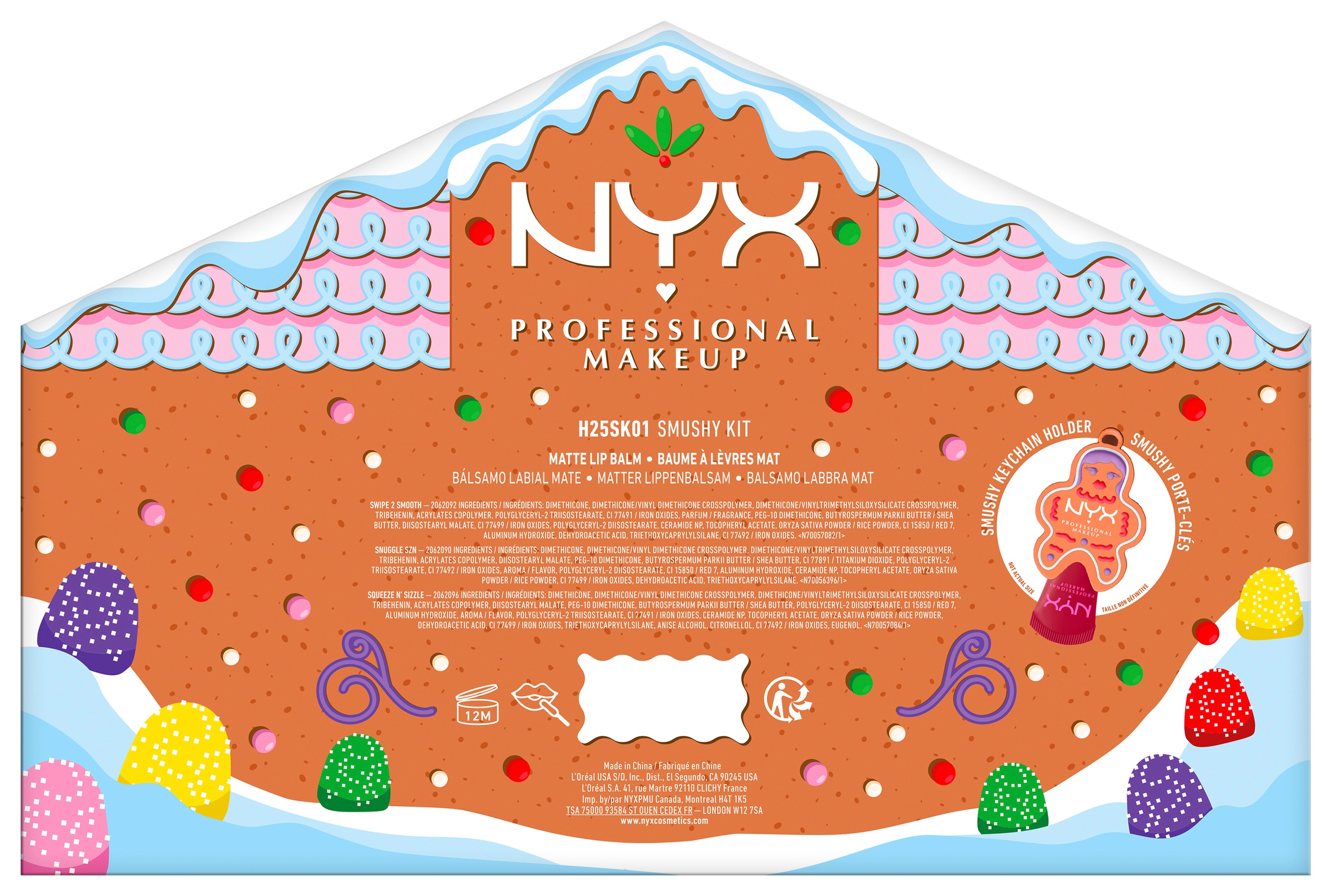 NYX PROFESSIONAL MAKEUP Lippenbalsam »HOLIDAY 2025 SMUSHY KIT« mit 3 Lip Balms und 1 Smushy-Halter