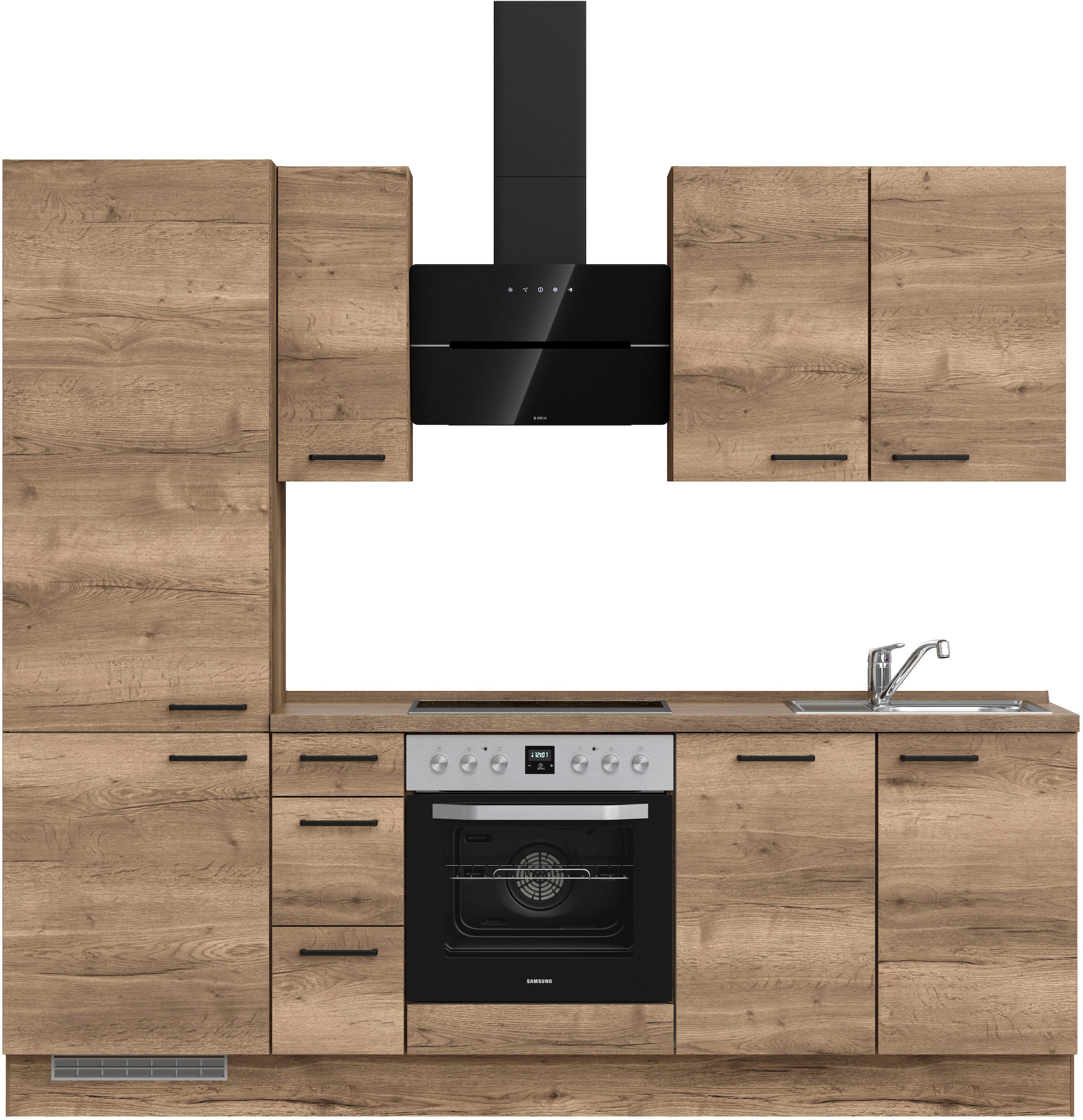 nobilia Küchenzeile ""Structura II", NEU: individuell anpassbar mit gratis Profi-Beratung" vormontiert, Breite 240 cm, Ausrichtung wählbar, wahlw. mit E-Geräten