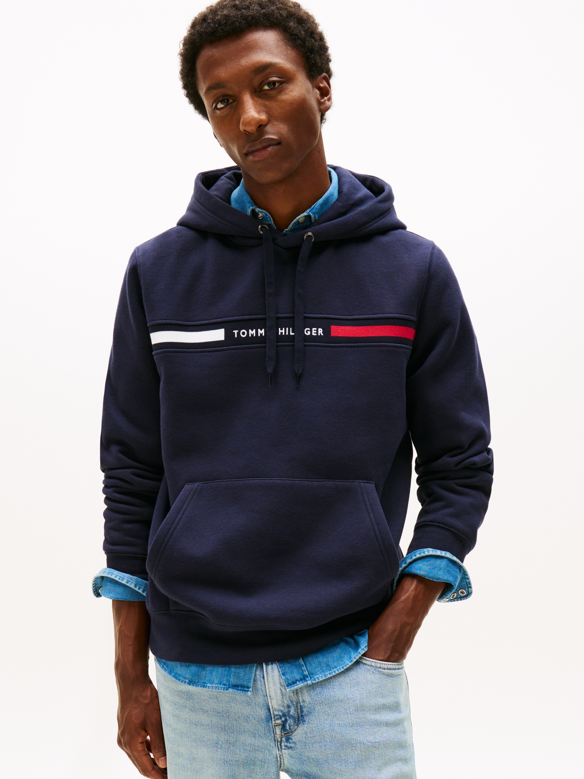 Tommy Hilfiger Kapuzensweatshirt "HILFIGER CHEST INSERT", unifarben, casual günstig online kaufen