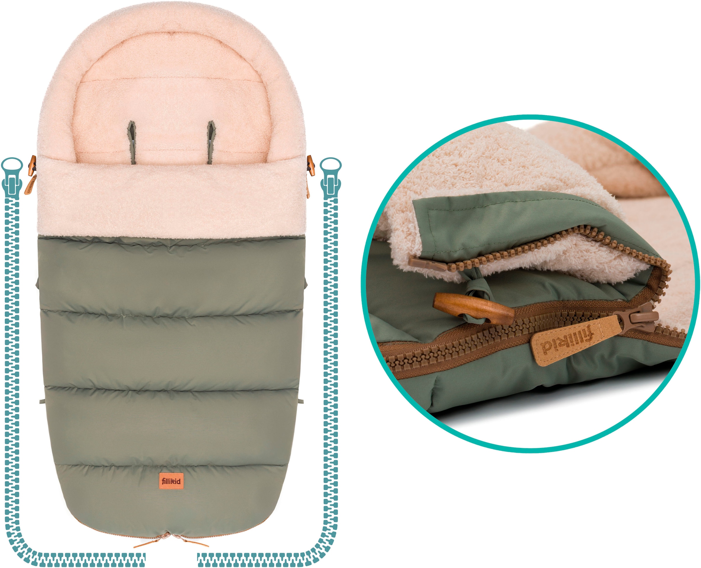 Fillikid Fußsack »Atlas, Winterfußsack«, mit Teddy-Plüsch