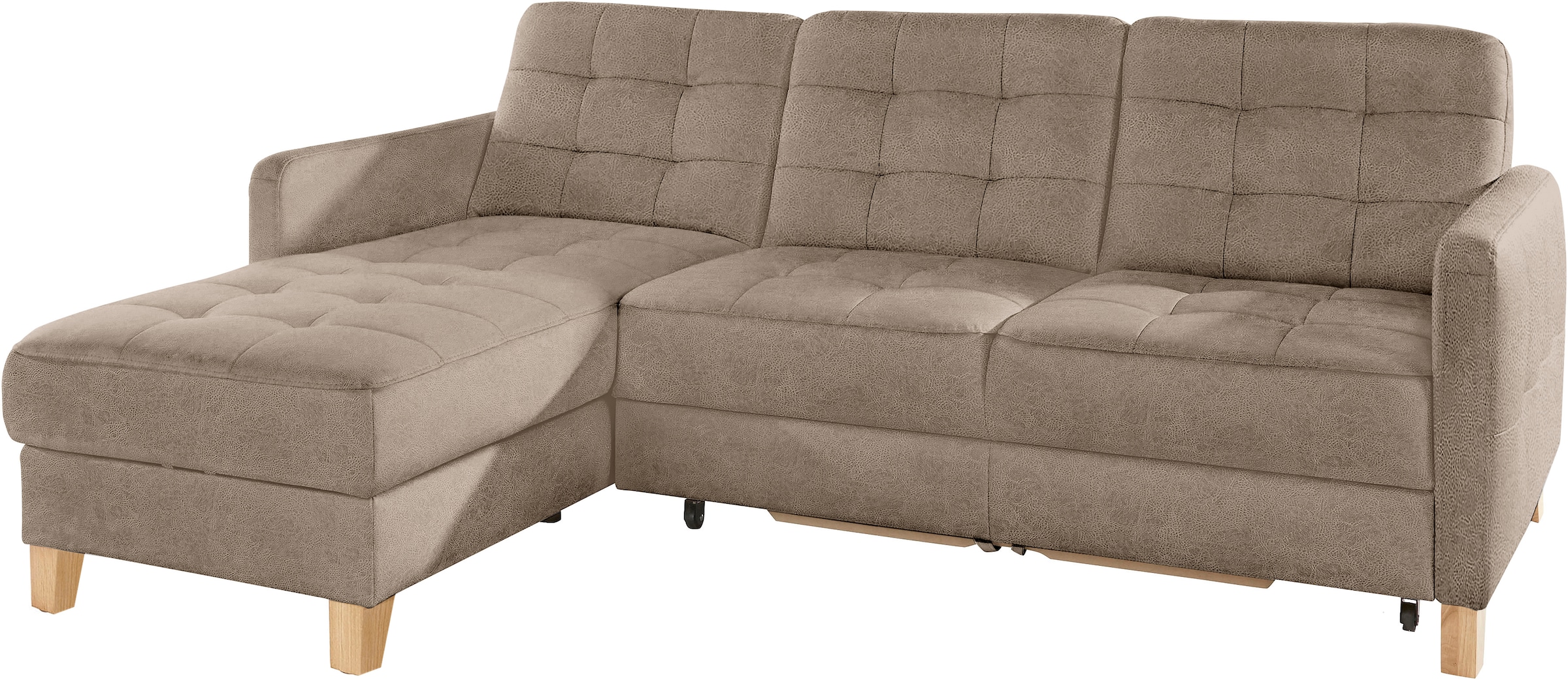 exxpo - sofa fashion Ecksofa »Elio, kompakt und komfortabel, bequem und zeitloses Design, L-Form«, wahlweise mit Bettfunktion