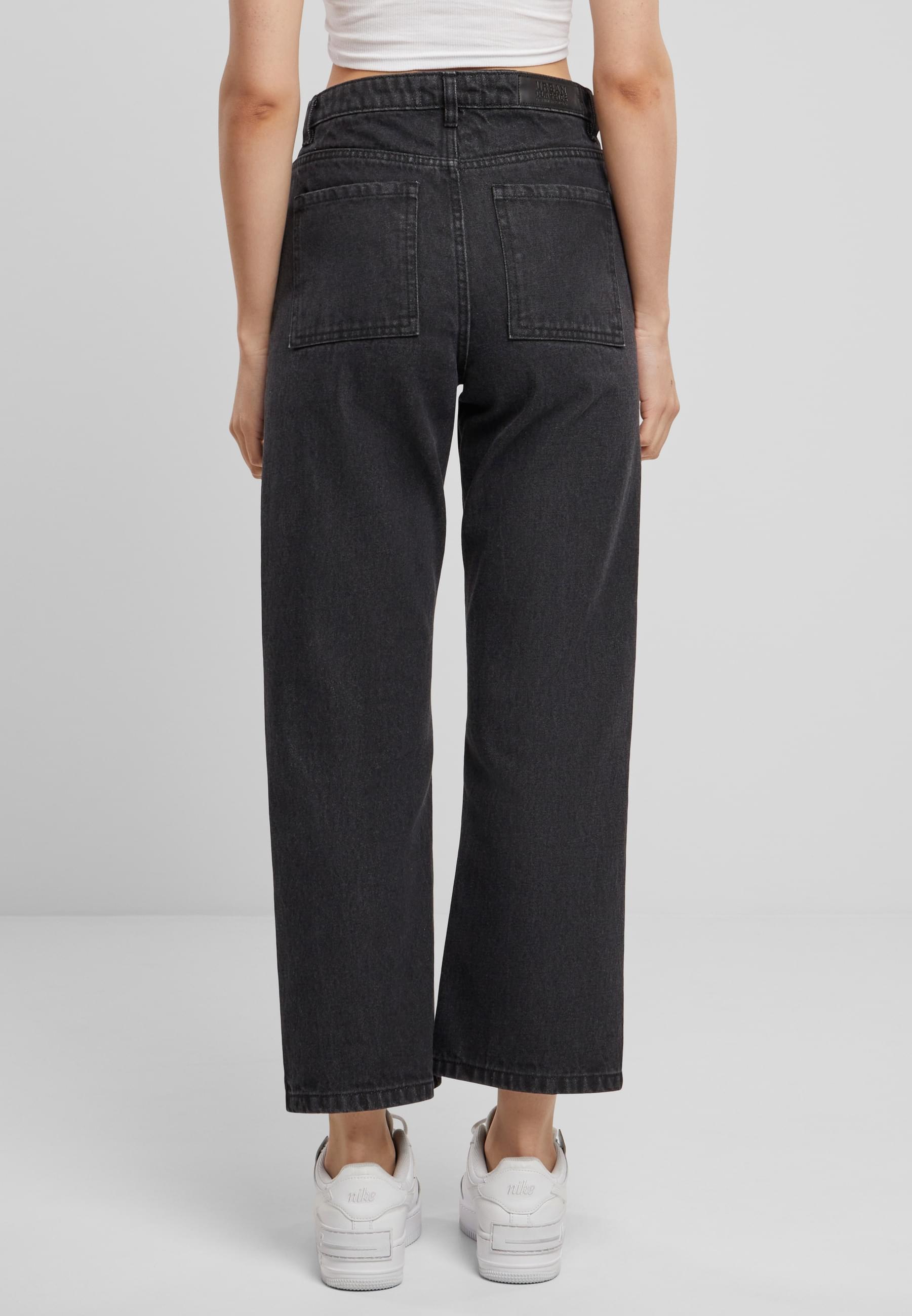 URBAN CLASSICS Bequeme Jeans »Urban Classics Damen Ladies Cropped Straight Leg Denim Pants«