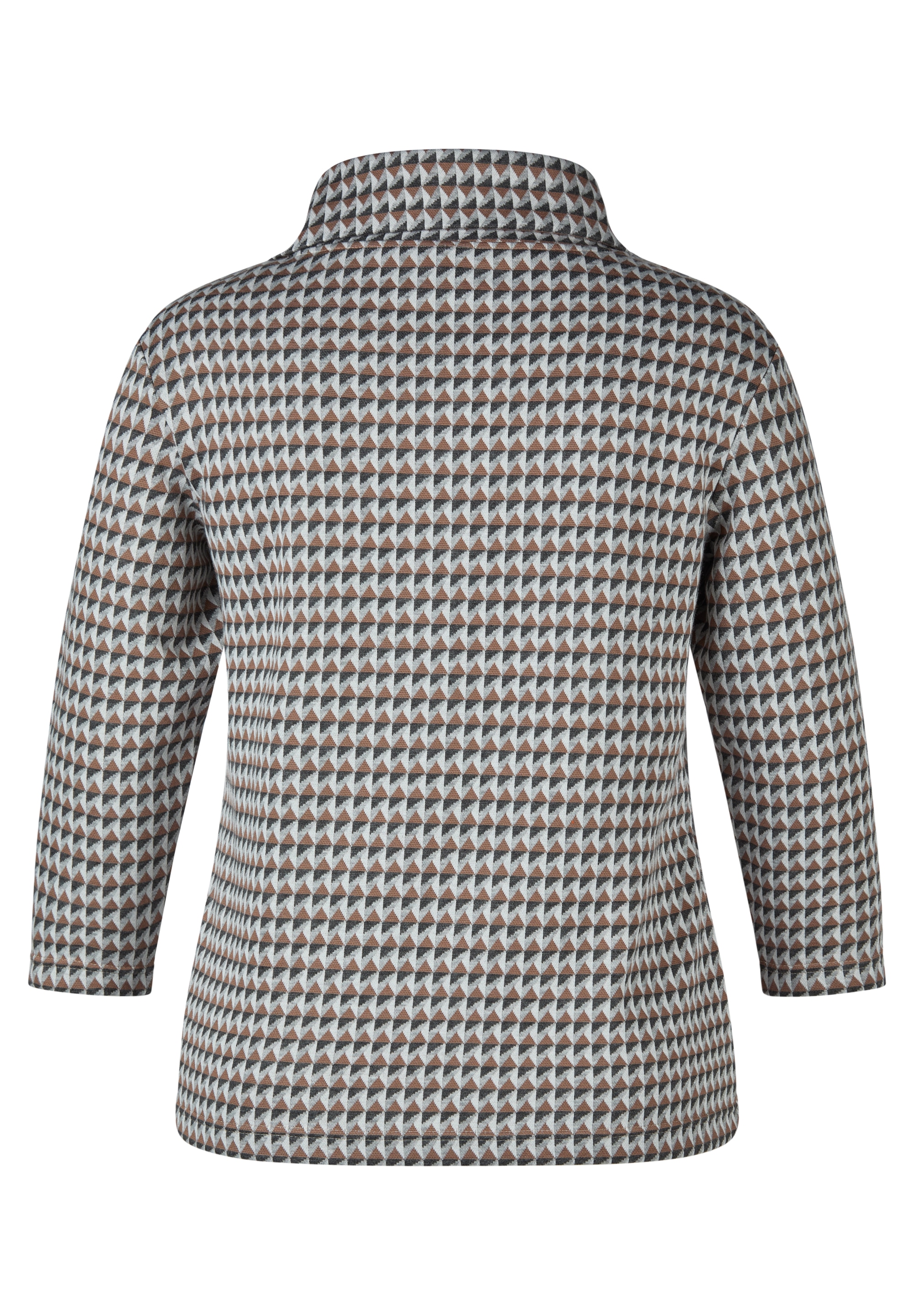 Rabe 3/4-Arm-Shirt mit grafischem Muster und Schalkragen mit Glitzersteinen