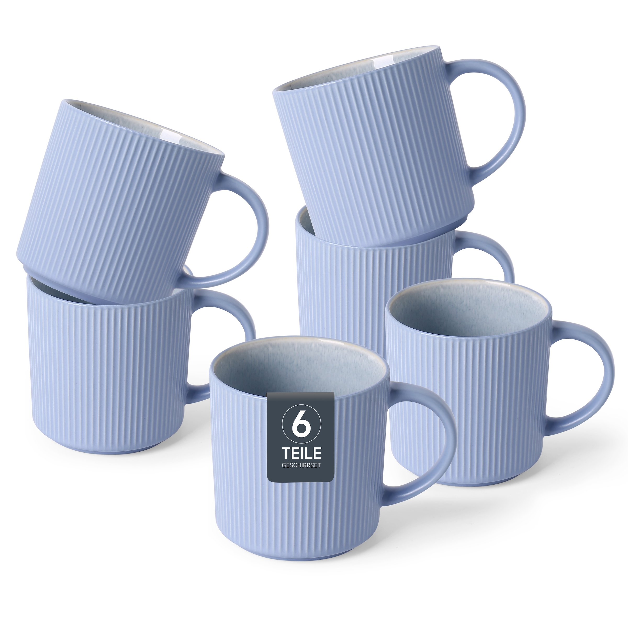 OTTO home Becher "Kaffeebecher Ylvii, 6er Set" Riffeloptik, spülmaschinenfe günstig online kaufen