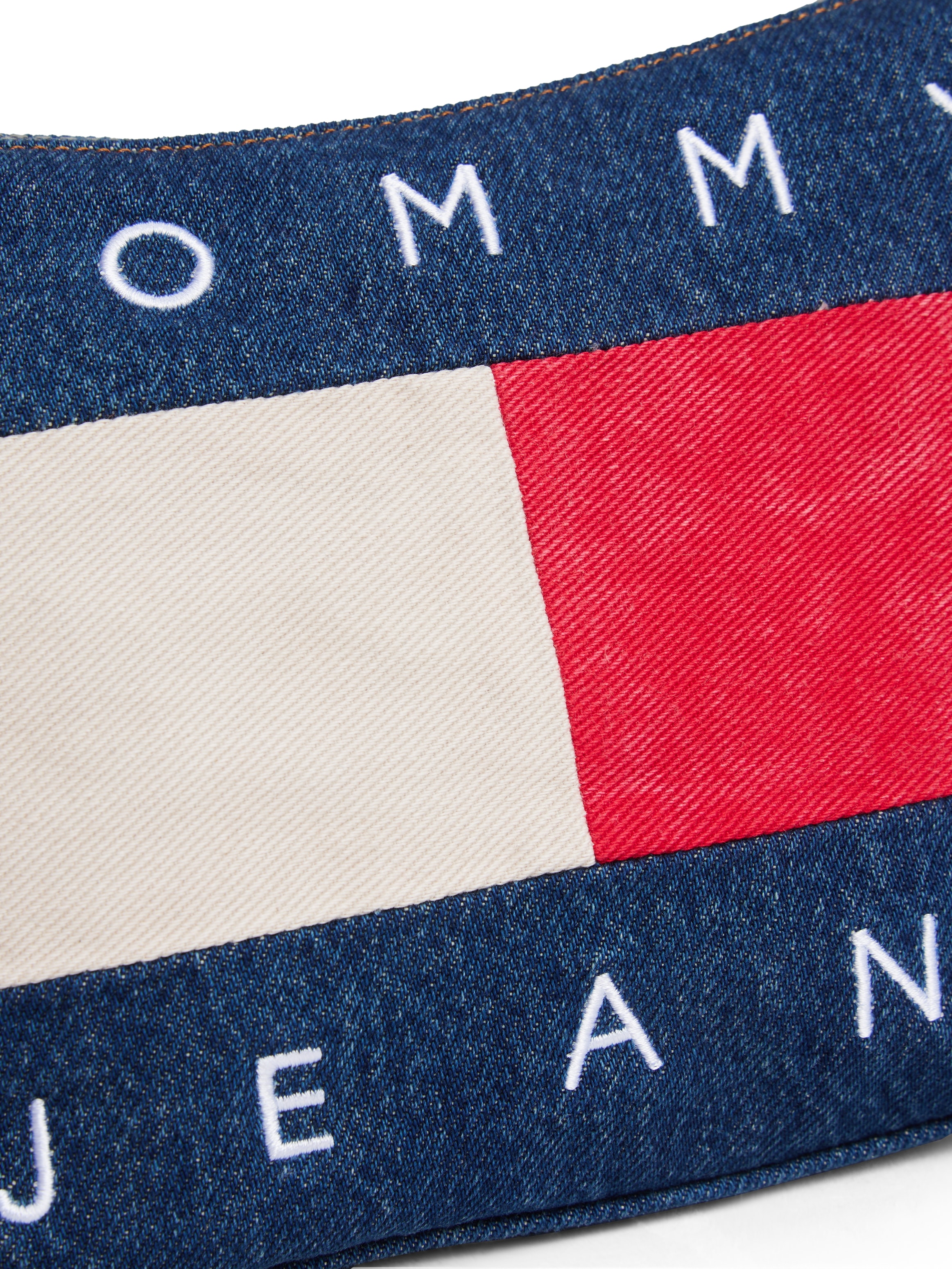 Tommy Jeans Schultertasche »TJW ARCHIVE DENIM SHOULDER BAG«, Damen Umhängetasche, Tragetasche, kontrastfarbige, großer Logoflag