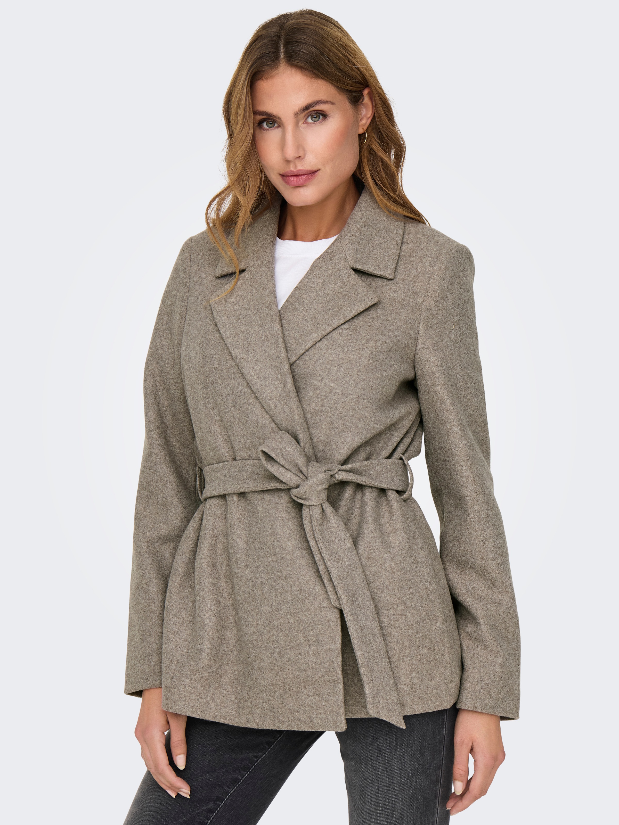 ONLY Kurzmantel "ONLALVILDA LIFE SHORT WRAP COAT OTW" Kunstfaser günstig online kaufen