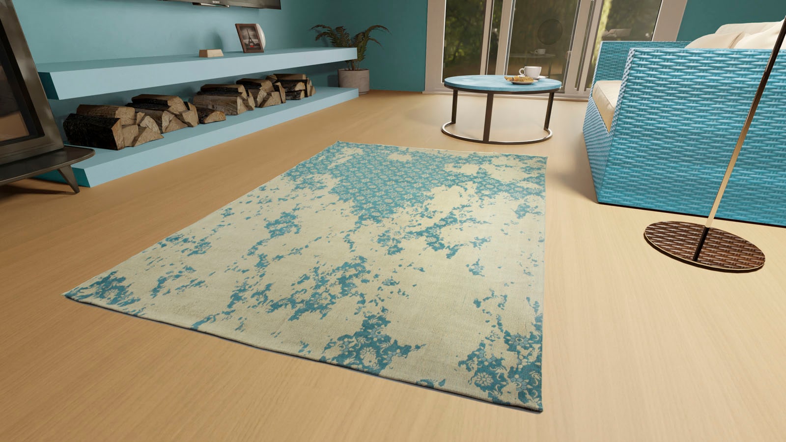 morgenland Teppich »VINTAGE COMET«, rechteckig, 6 mm Höhe, Kurzflor, Viskose, Shabby, Wohnzimmer
