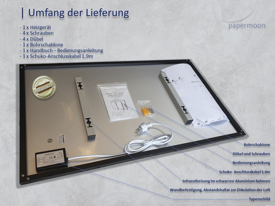 Thumbnail - Papermoon Infrarotheizung "Lebensmittel Stand" sehr angenehme Strahlungswärme