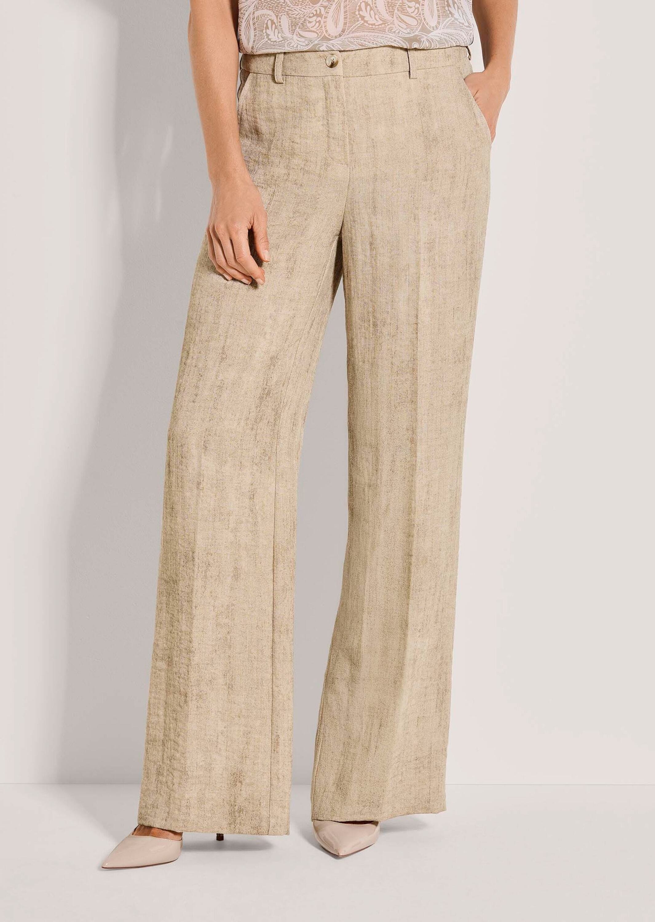 MADELEINE Bügelfaltenhose »Bügelfaltenhose Lässige Sommerhose mit weitem Bein«  Melangeeffekt