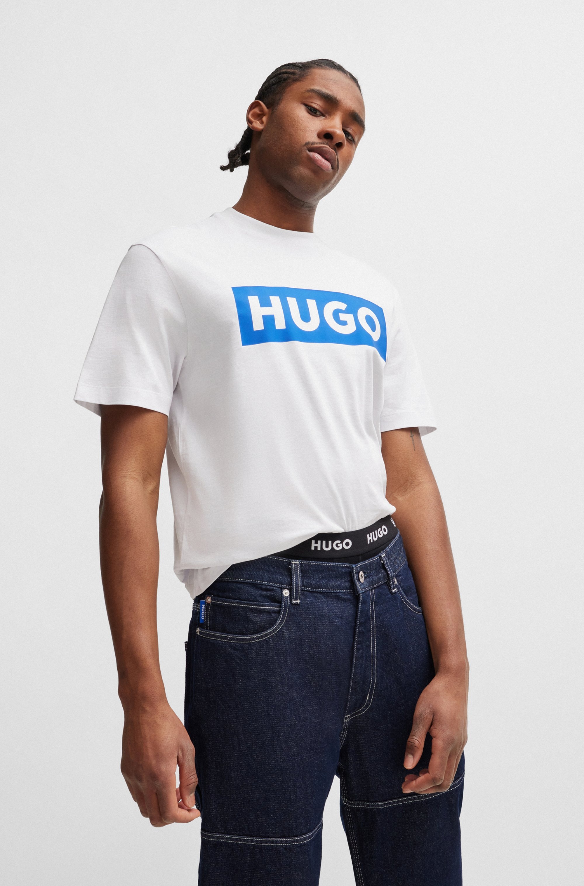 HUGO Blue T-Shirt »Nico«, mit großem Logo-Print, Unisex