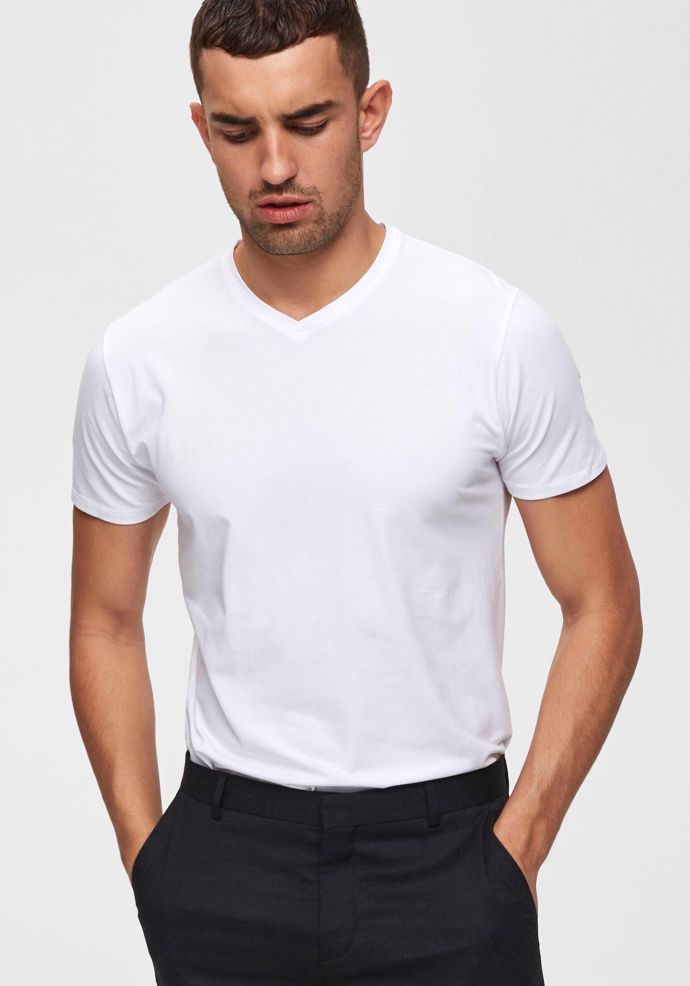 Thumbnail - SELECTED V-Shirt "SLHNEWPIMA SS V-NECK TEE B NOOS"
