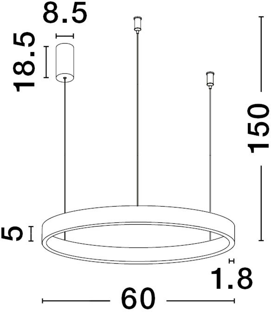 Nova Luce LED-Hängeleuchte »ELOWEN« LED-Modul 1 Stk. Warmweiß Dimmbar; Höhenverstellbar; Mit Leuchtmittel