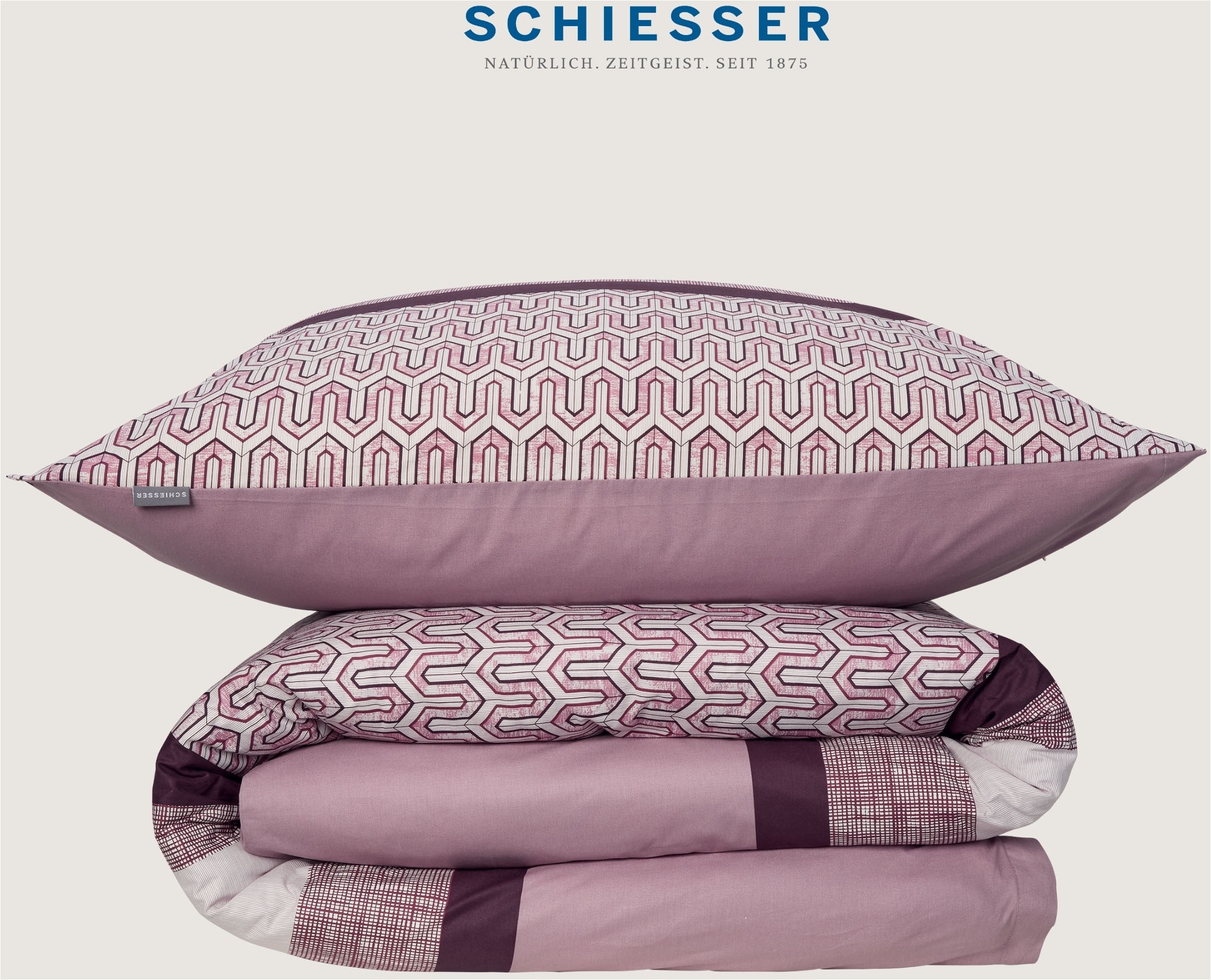 Schiesser Bettwäsche »Siena aus weicher Baumwolle mit aufwendigem Muster«, Made in Green