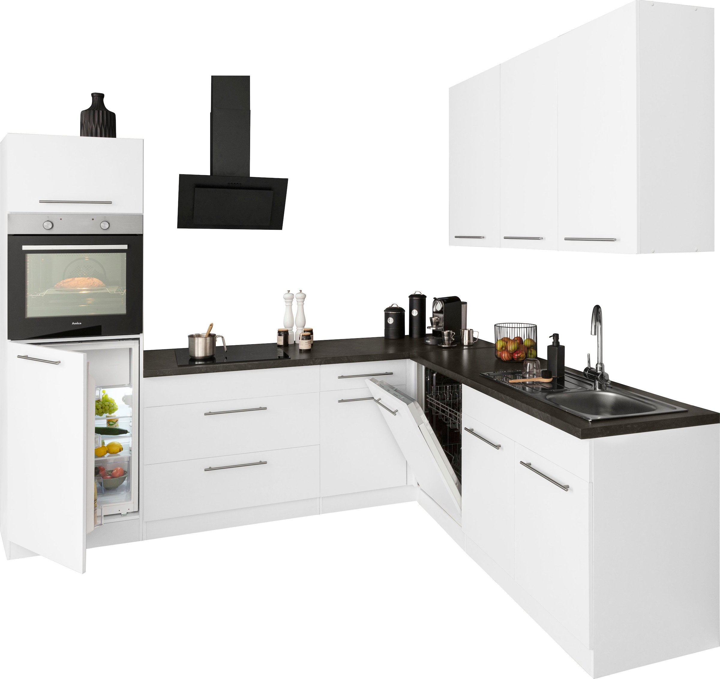 wiho Küchen Winkelküche »Unna«, ohne x E-Geräte, cm 220 kaufen | Stellbreite BAUR 260