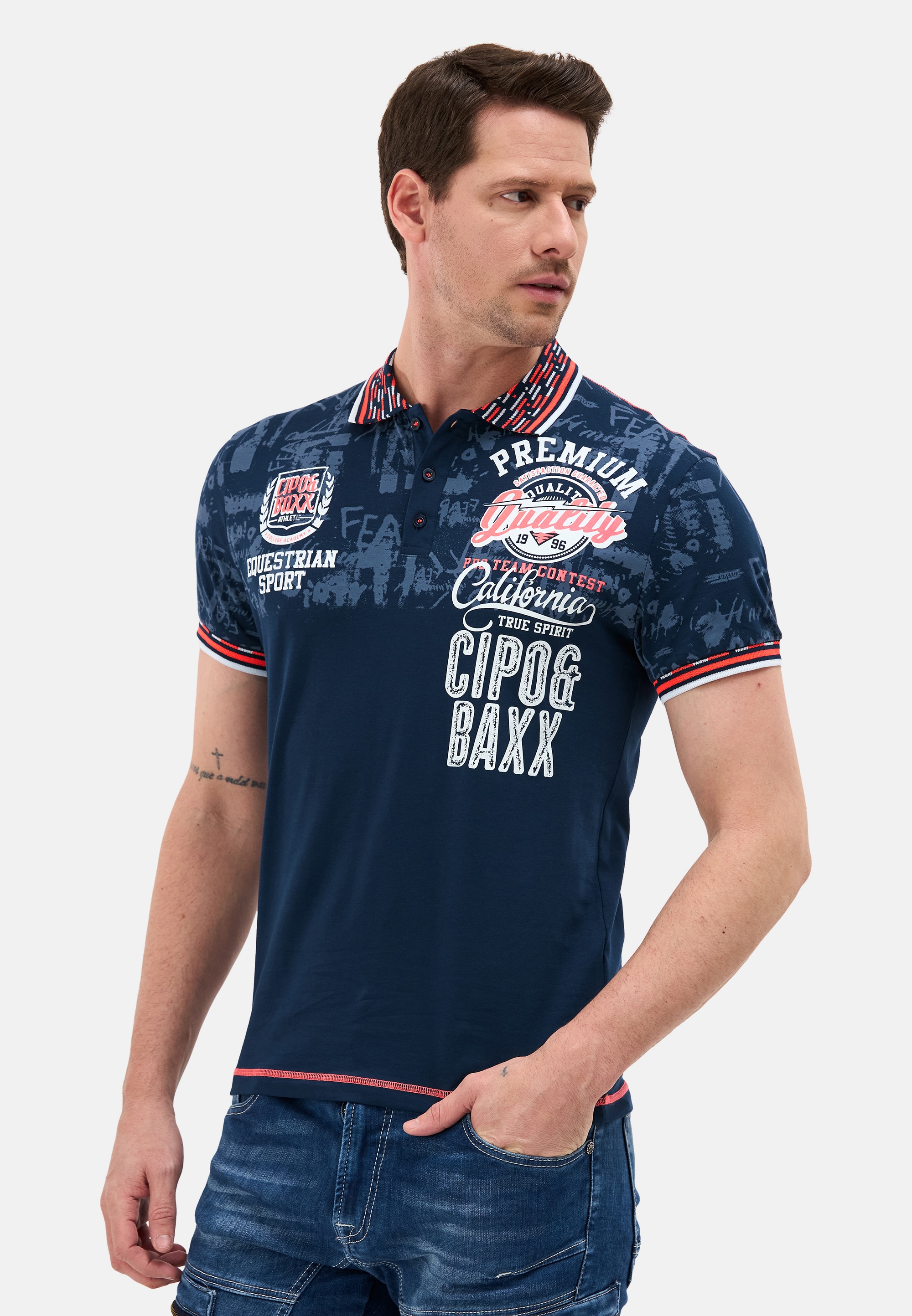 Cipo & Baxx Polo Shirt Navyblue 4XL 5