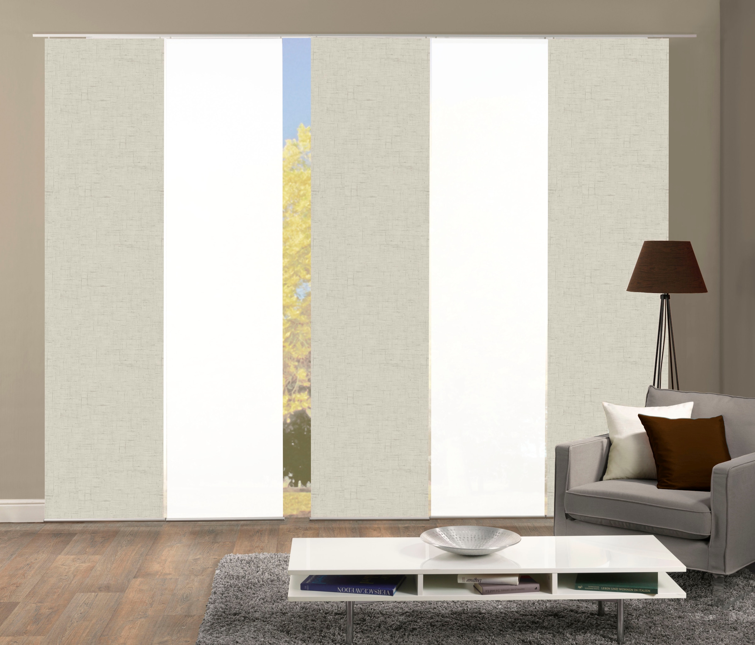 HOME WOHNIDEEN Schiebegardine "PIVE 5er SET" Paneelwagen 5 Stk. tlg. Schieb günstig online kaufen