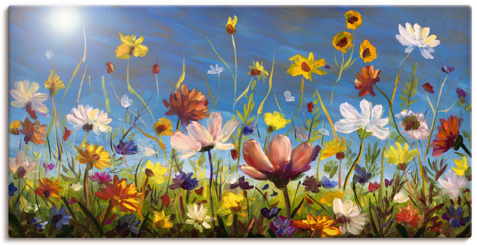 BAUR Wandbild Wandaufkleber Leinwandbild, Poster Alubild, Blumenwiese, bestellen oder »Wildblumenwiese versch. St.), Größen (1 blauer Himmel«, als in | Artland