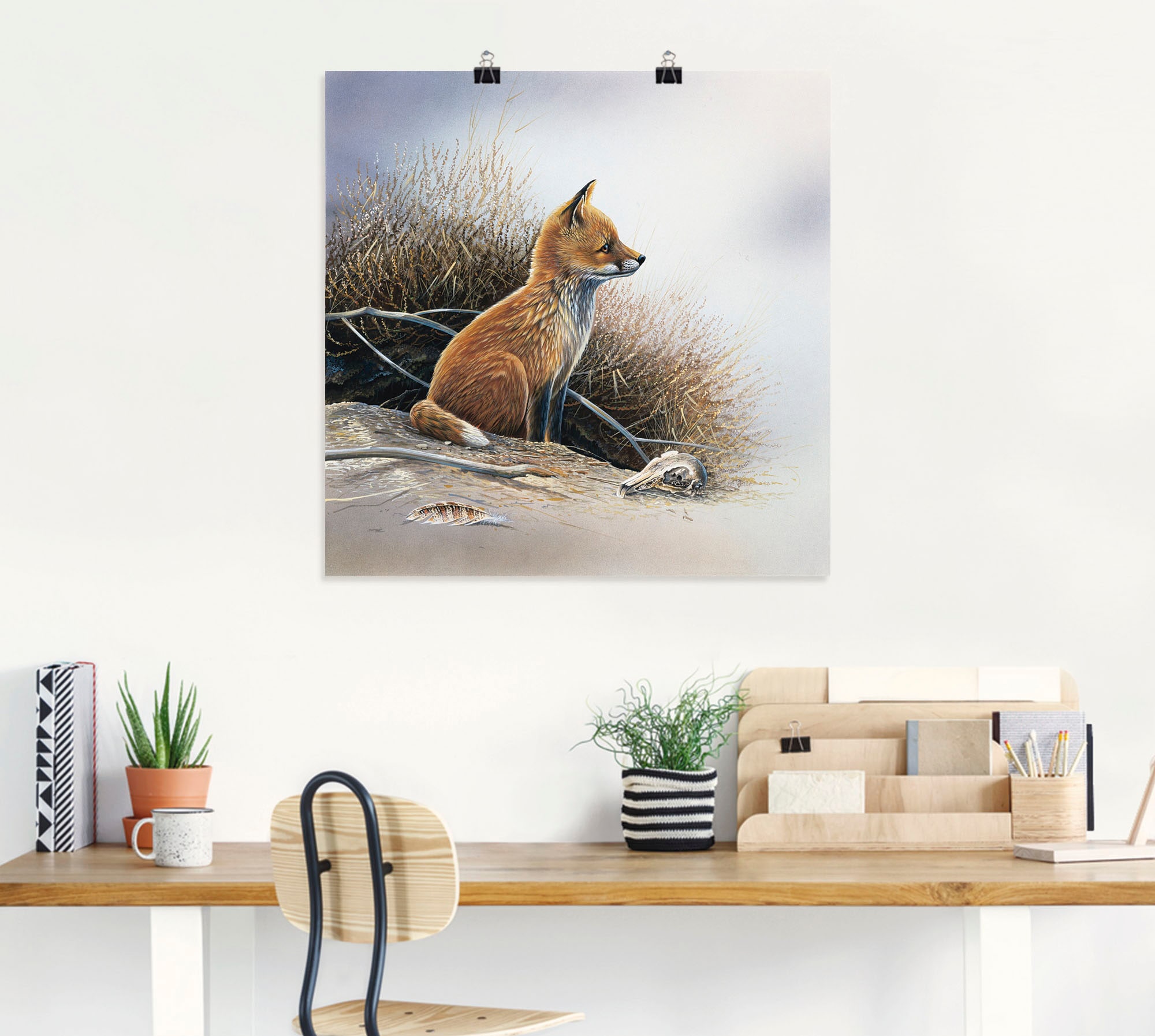 Artland Wandbild »Kleiner Fuchs«, Wildtiere, (1 St.), als Leinwandbild, Poster in verschied. Größen