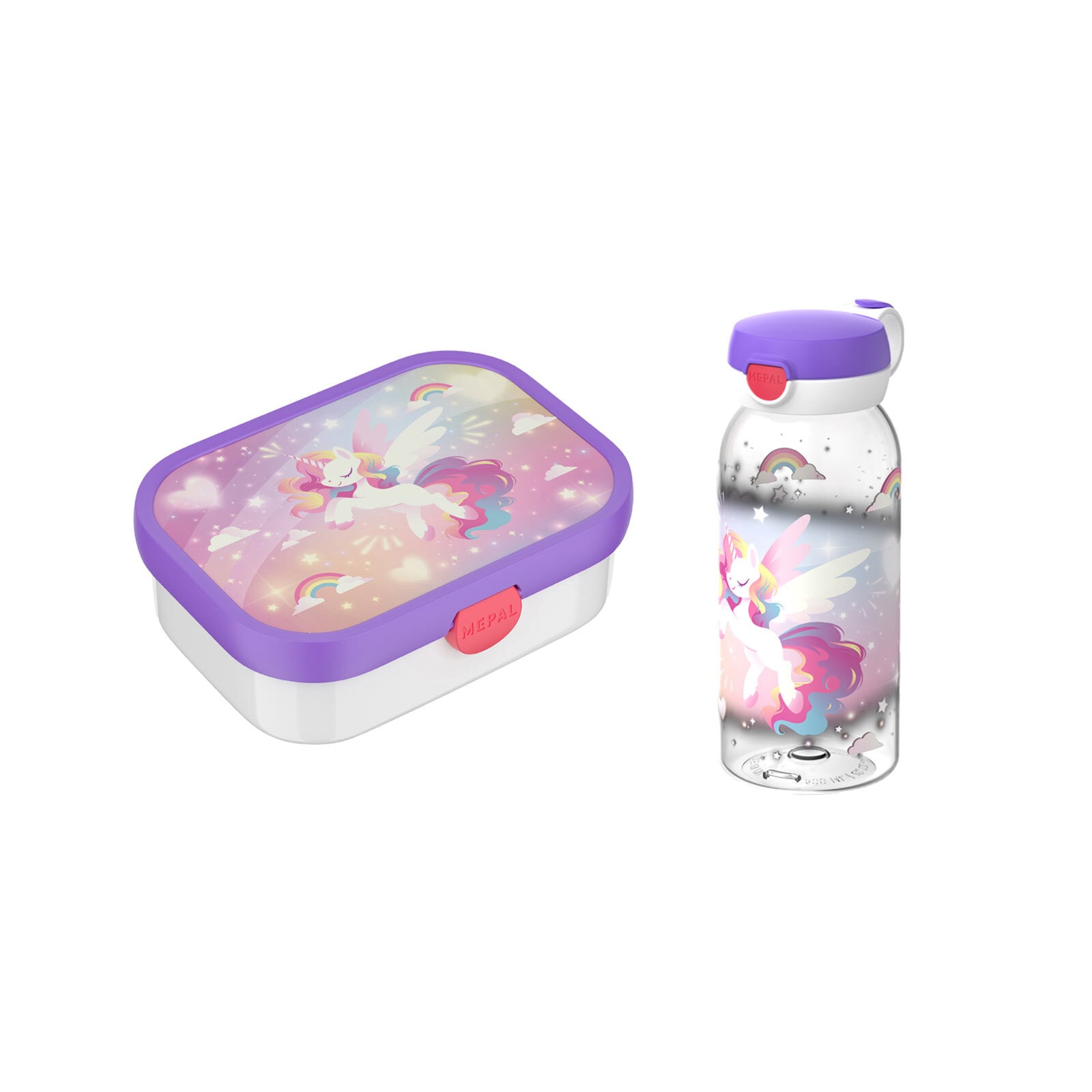 Mepal Lunchbox "Lunchset (Flasche mit Klappdeckel) Campus 600 ml + 750 ml 2er Set" Spülmaschinengeeignet