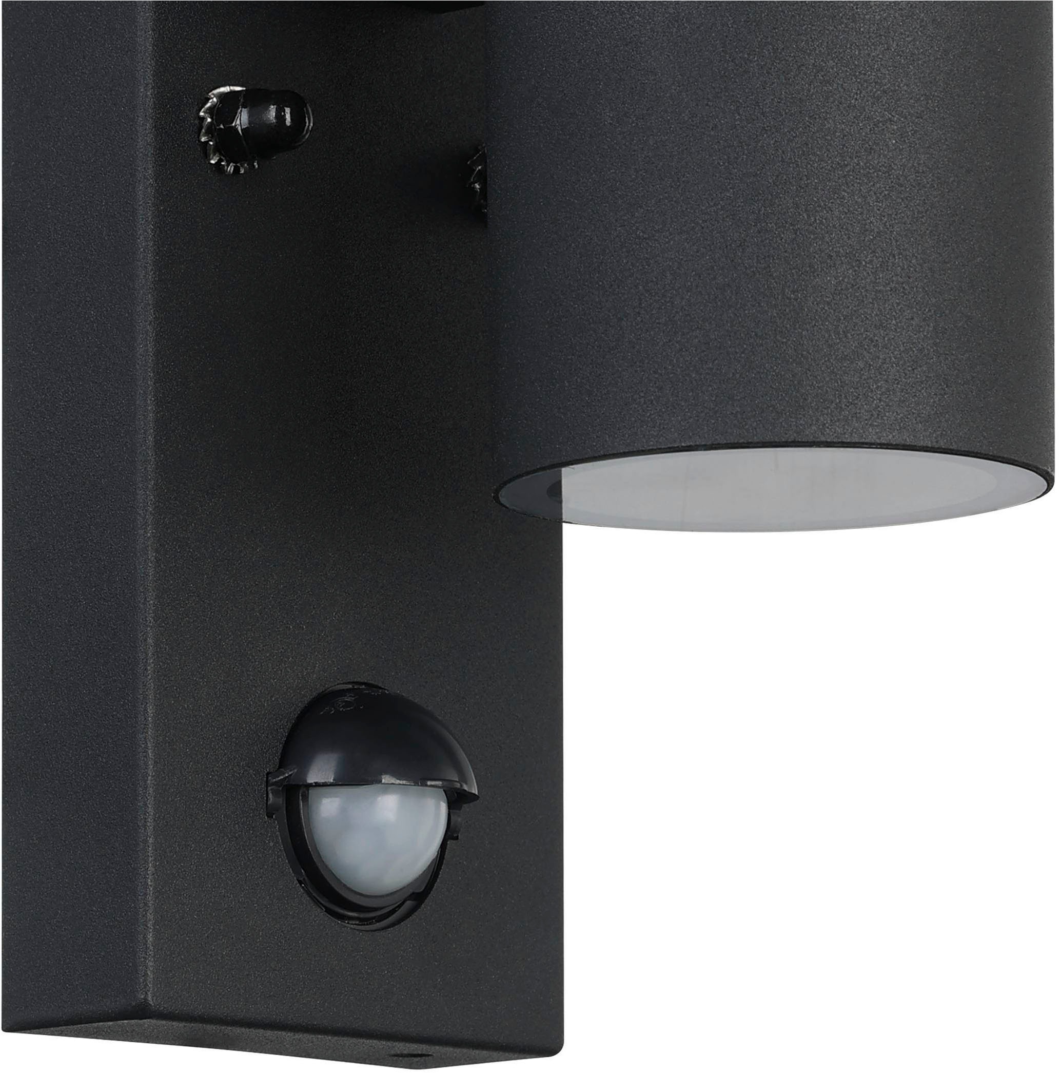 EGLO Wandleuchte »Riga 5 Außen-Wandlampe, Außenleuchte aus Stahl, GU10, IP44, Lampe« GU10 1 Stk. Wand-/Deckenleuchte - L6,5 x H16,5 x AL11 cm - schwarz - 1X2,8W inkl.