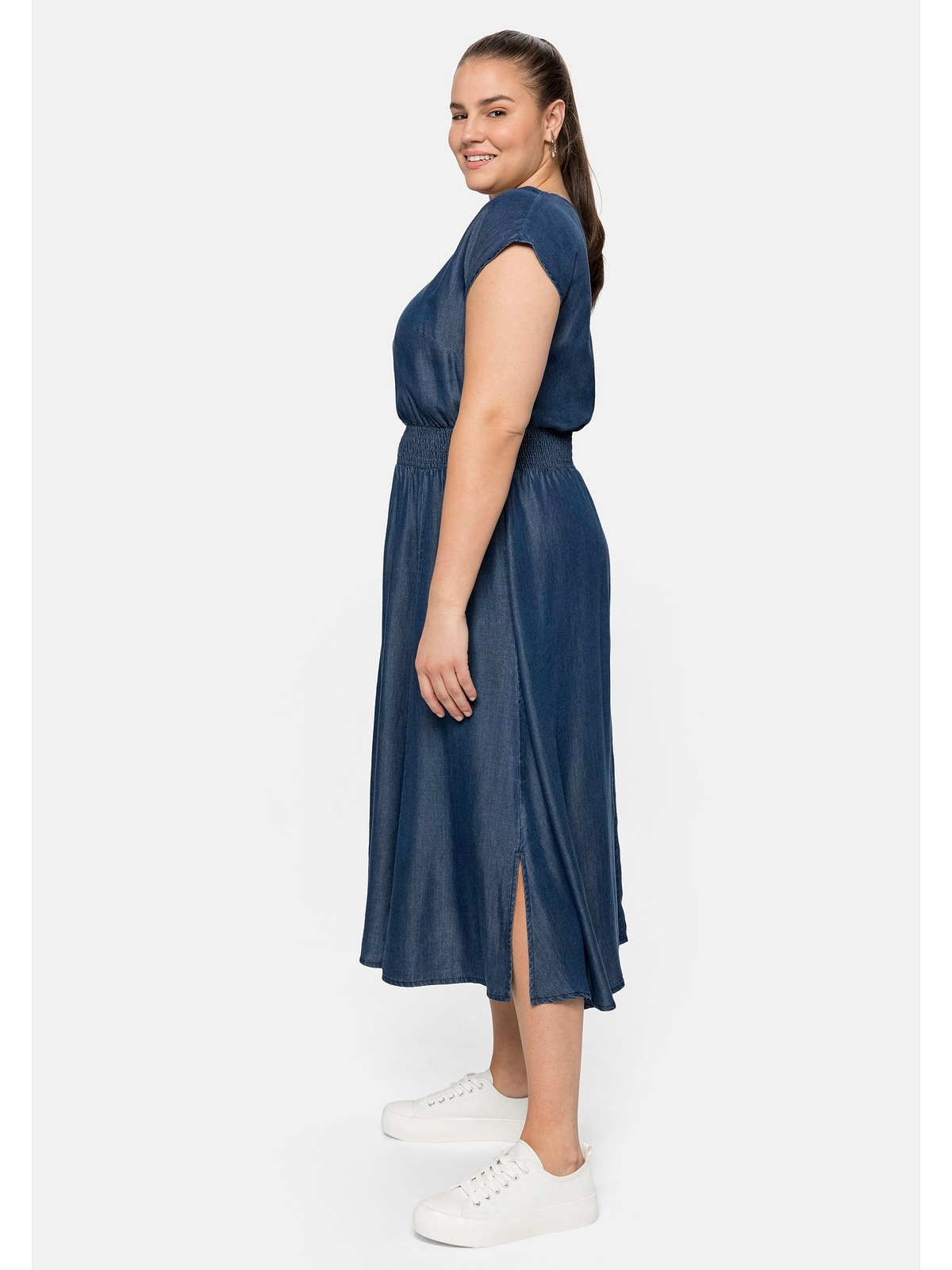 Sommerkleid leicht Qualität in Größen«, glänzender BAUR online kaufen Sheego | Jeansoptik, in »Große