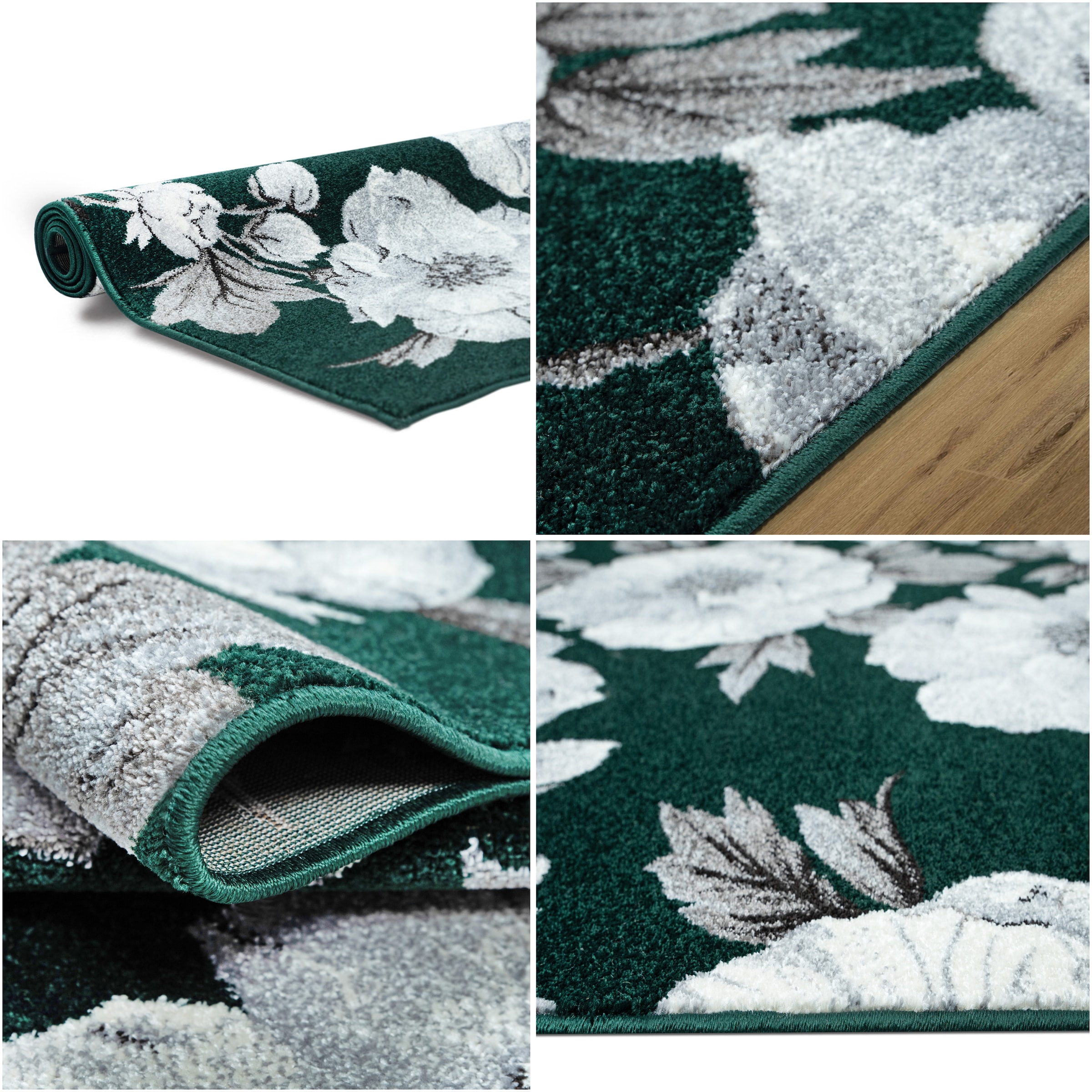 OTTO home Teppich »Florent, Blumen Design, Vintage« rechteckig 9 mm Höhe Floral, detailreiche Blüten, Botanical, elegant, Wohnzimmer