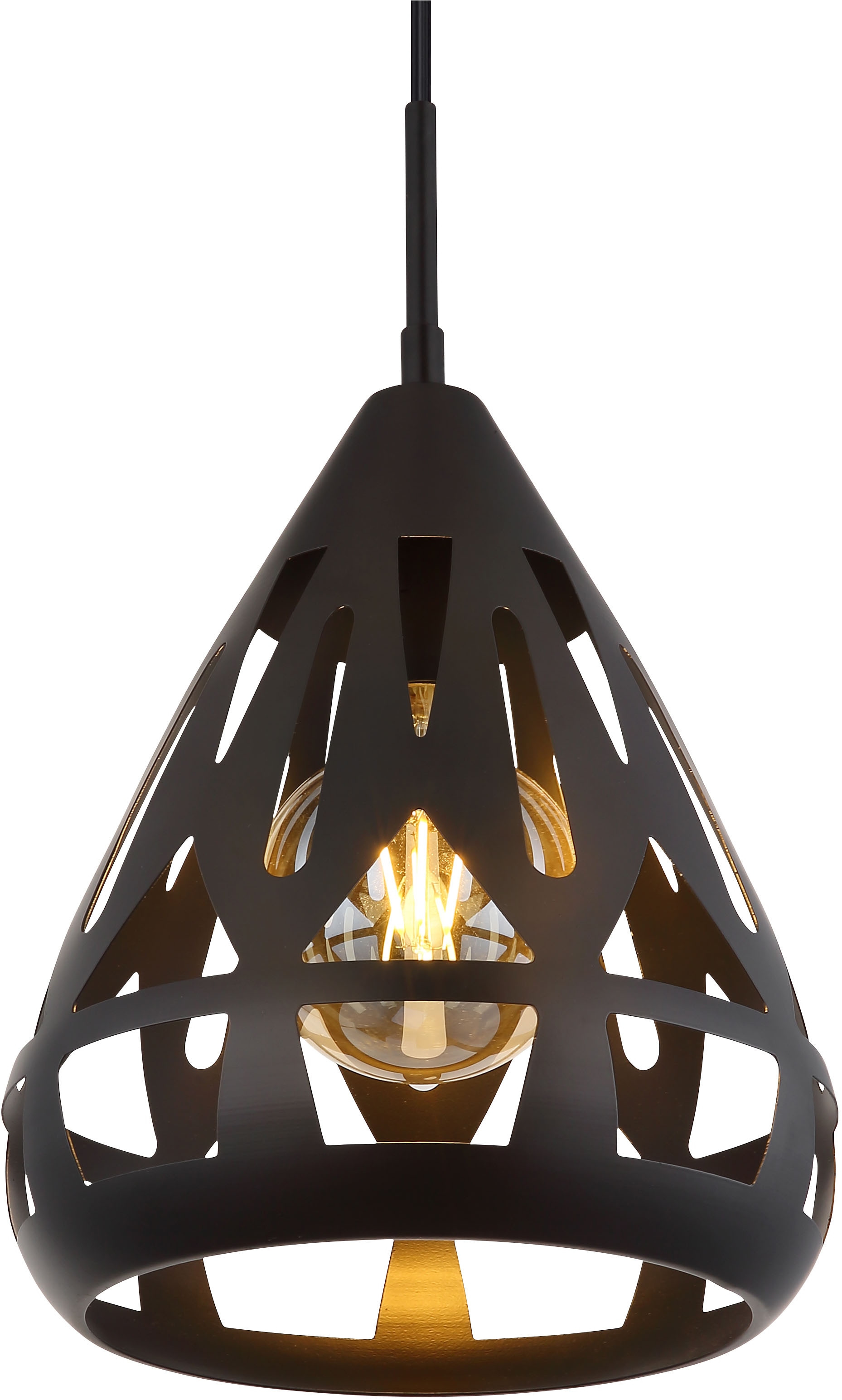 GLOBO LIGHTING Hängeleuchte »HASSAN«, Leuchtmittel E27 | ohne Leuchtmittel, Hängelampe/Pendelleuchte/Esszimmer/Wohnzimmer/Esstisch
