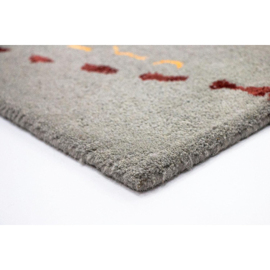 morgenland Wollteppich »Designer Teppich handgetuftet grau«, rechteckig