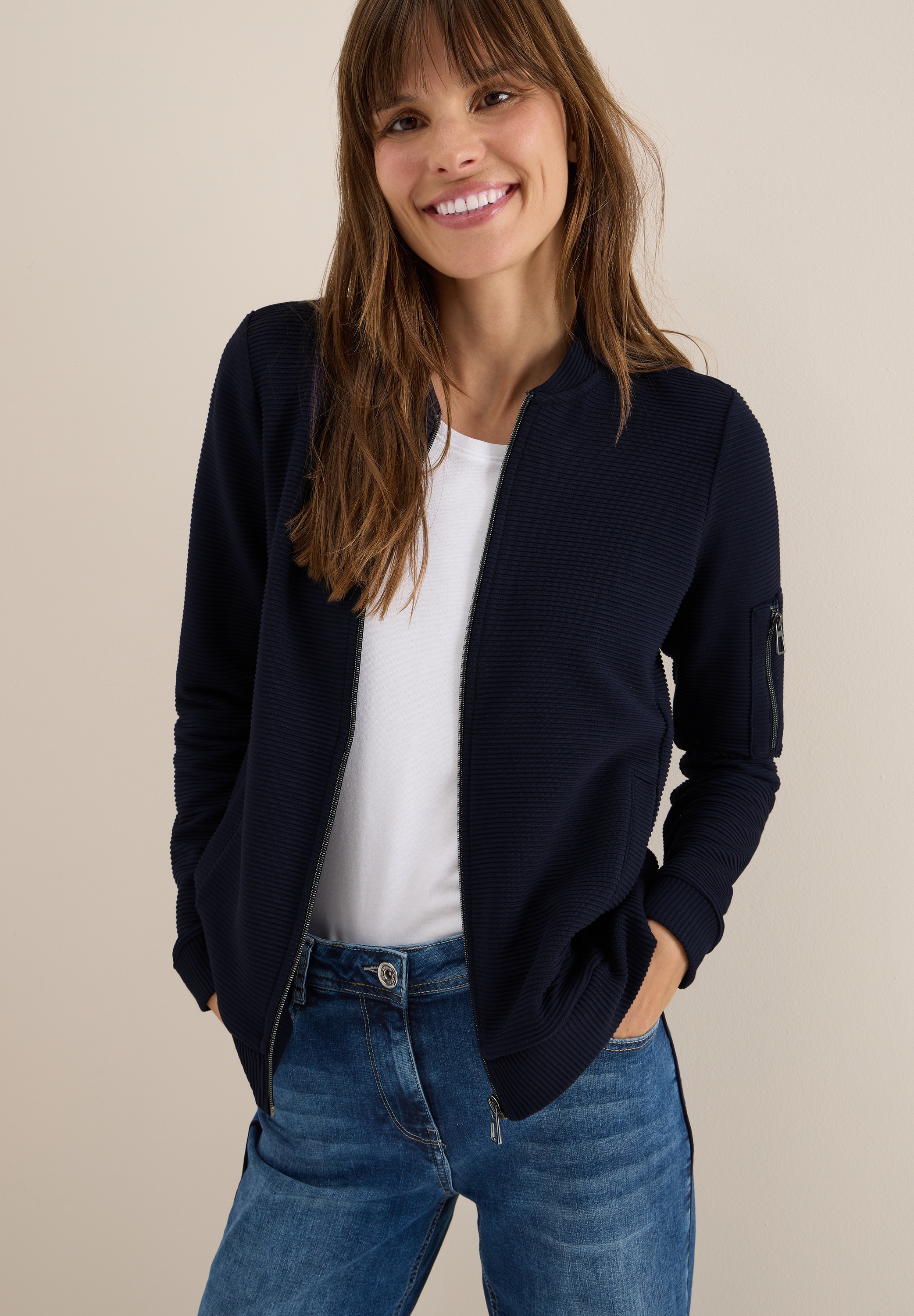 Cecil Blouson, mit Reißverschluss, im Ottoman-Look günstig online kaufen