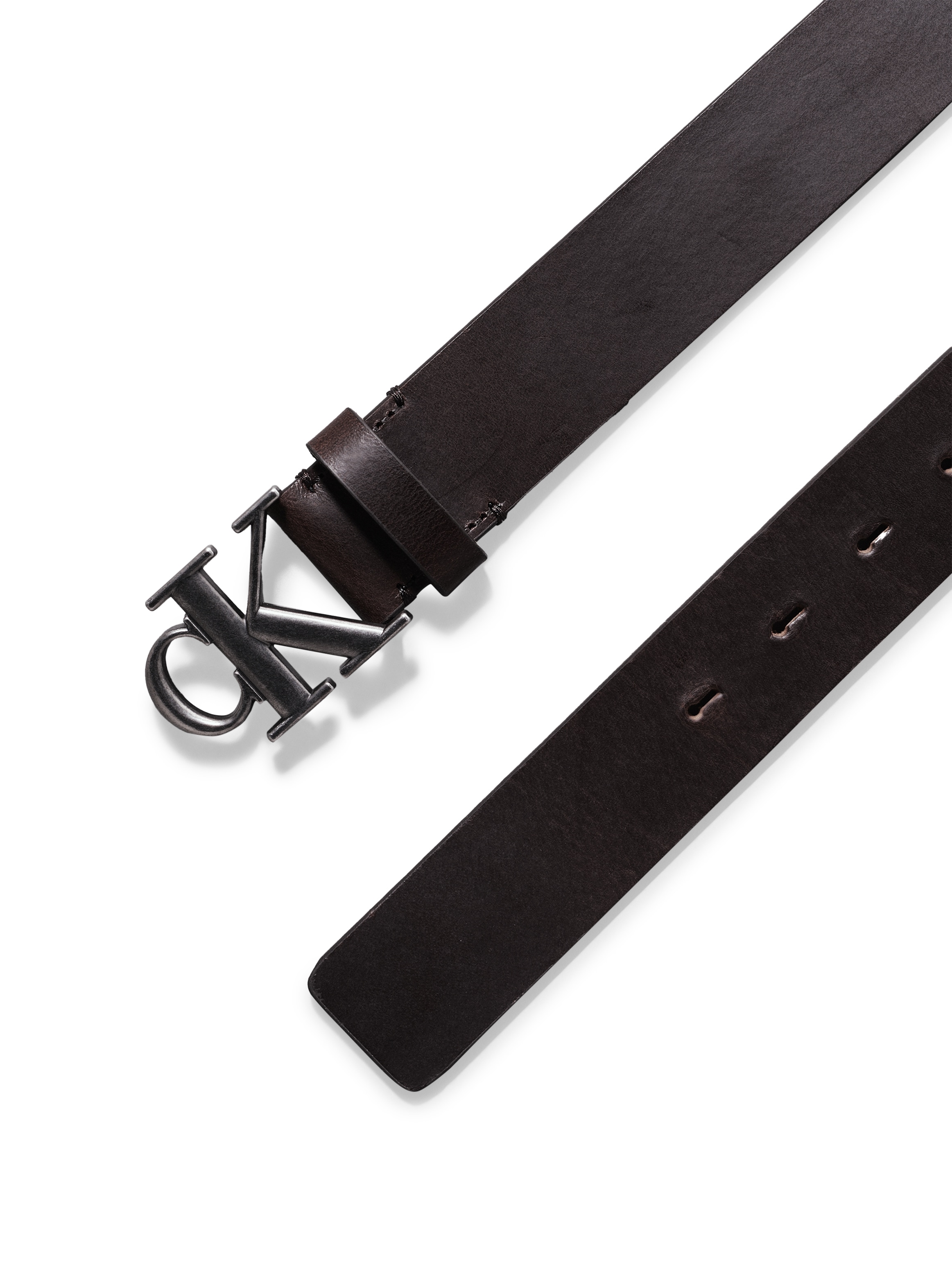 Calvin Klein Jeans Ledergürtel »ROUND MONO PLAQUE LTHR BELT 35MM« mit CK-Logoschließe