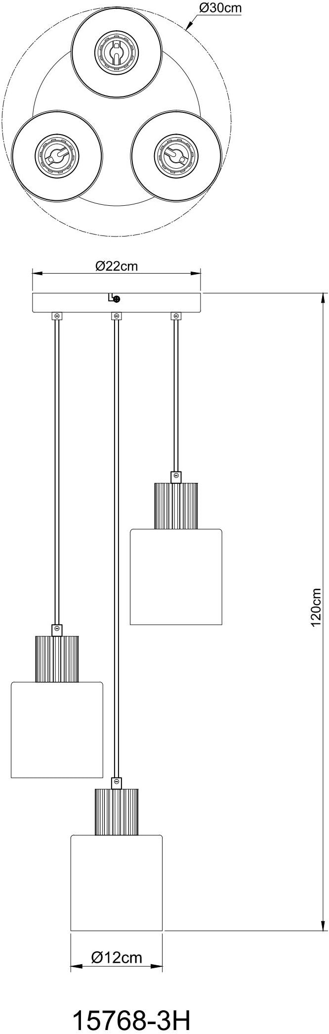 GLOBO LIGHTING Hängeleuchte »ALEIDIS« E27 1 Stk. Hängeleuchte Schwarz/Holz, Rauchglas, ø 30 cm, E27