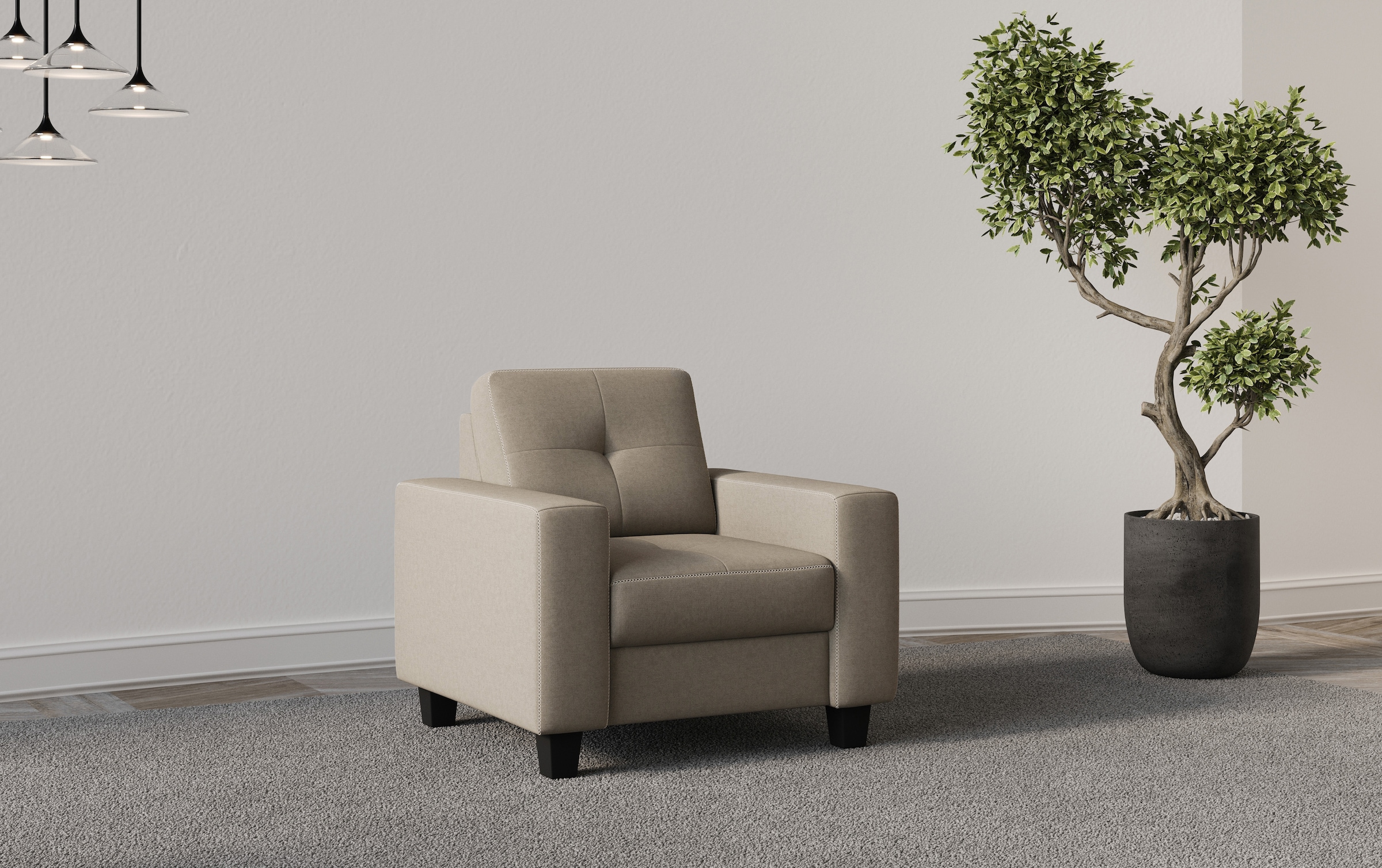 Home affaire Sessel "Varese" Kreuznaht in beige günstig online kaufen