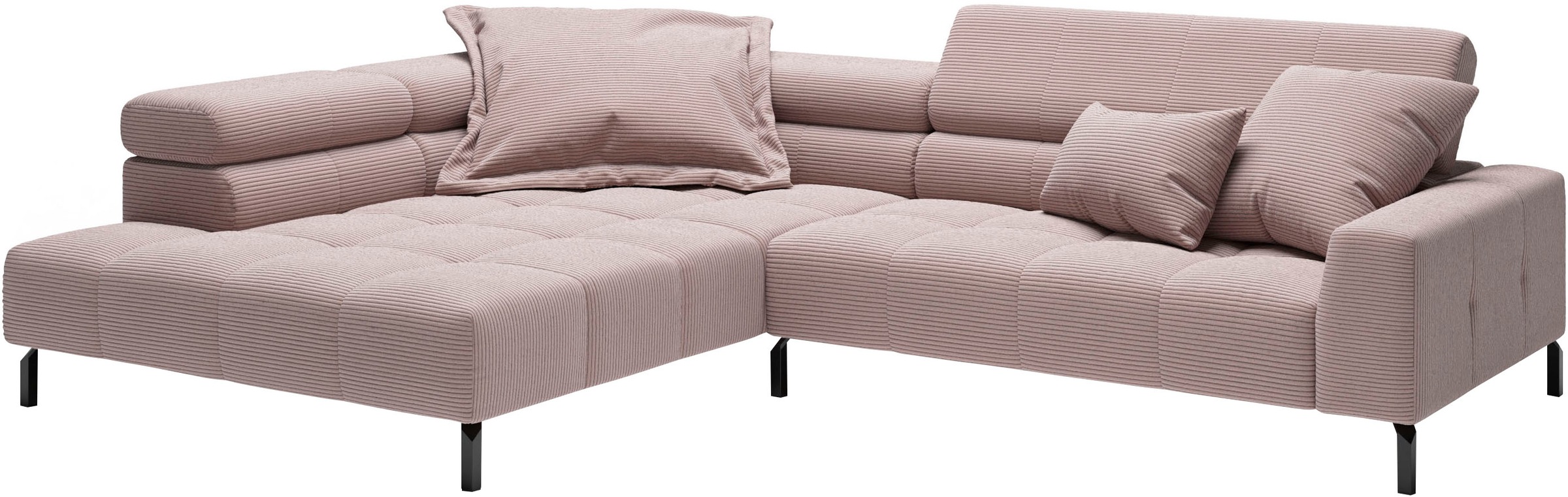 Places of Style Ecksofa »Cleveland, L-Form, incl. Kopfteilverstellung, Breite 311 cm«, wahlweise elektrischer Sitzvorzug