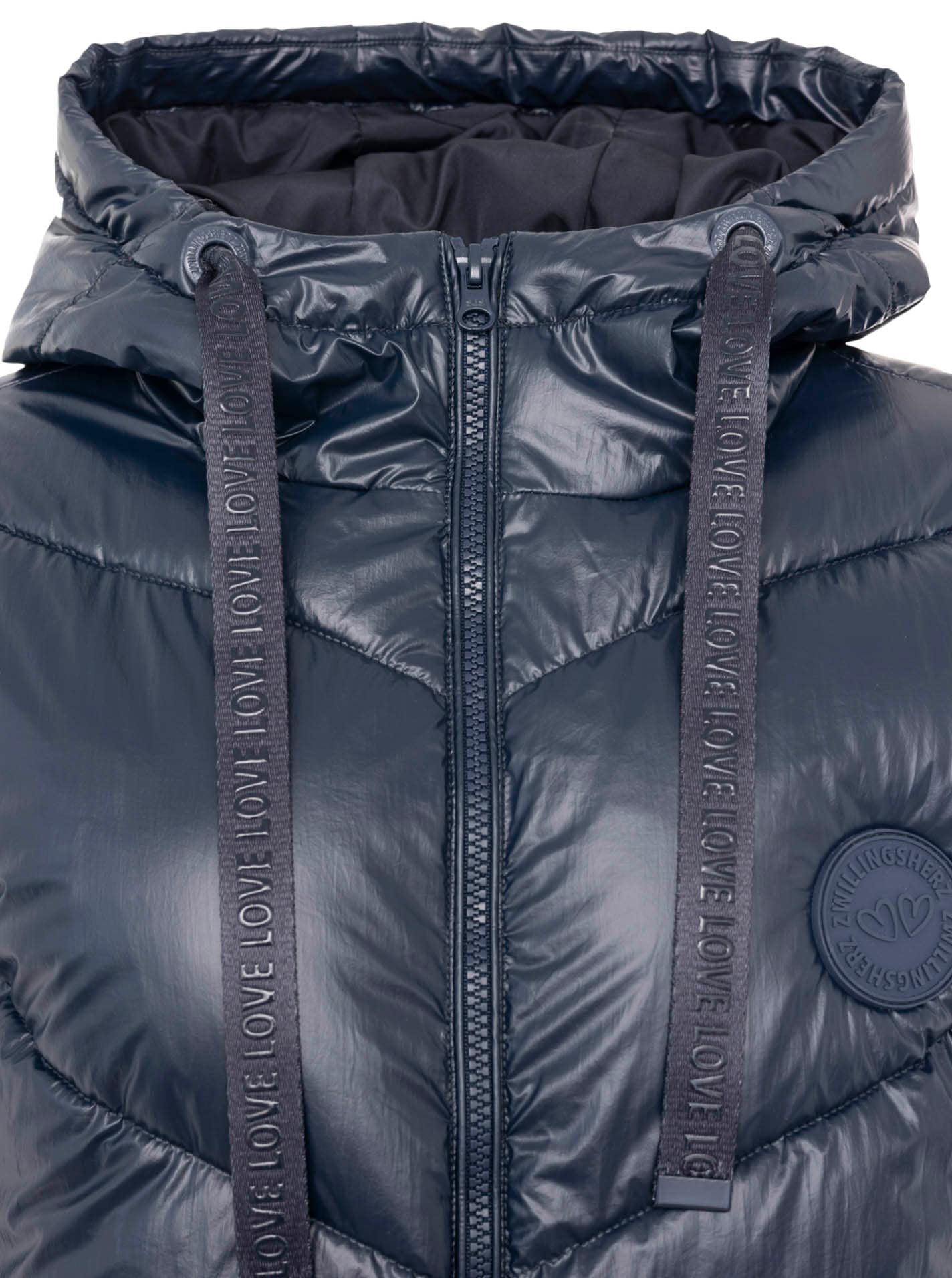 Zwillingsherz Steppjacke »"Zwillingsherz"«, mit Kapuze, glänzend, Kapuze, Herzchen-Prägung am Rücken