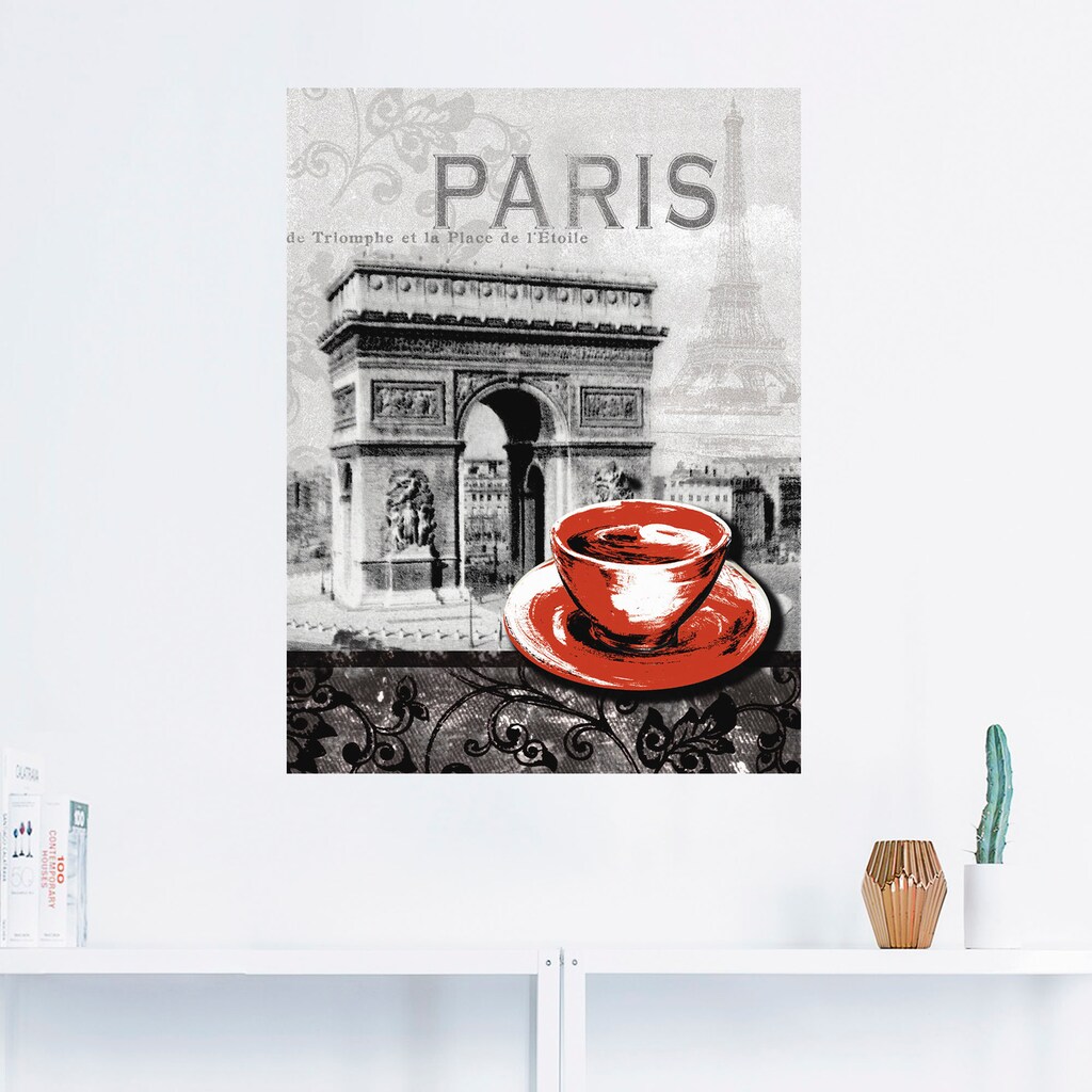 Artland Wandbild »Paris - Café au Lait - Milchkaffee«, Gebäude, (1 St.)
