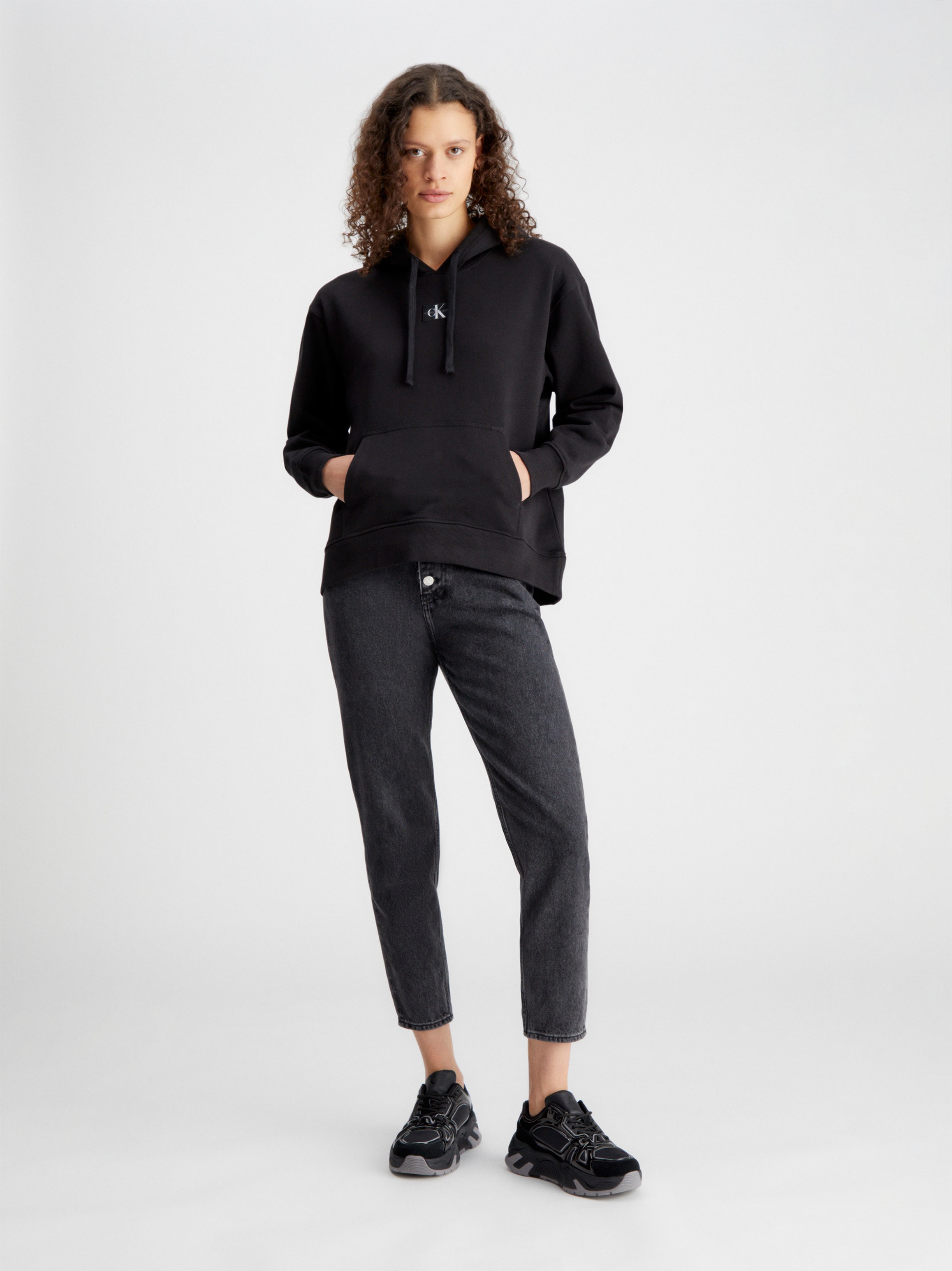 Calvin Klein Jeans Kapuzensweatshirt »WOVEN LABEL OVERSIZED HOODIE« online  kaufen | BAUR